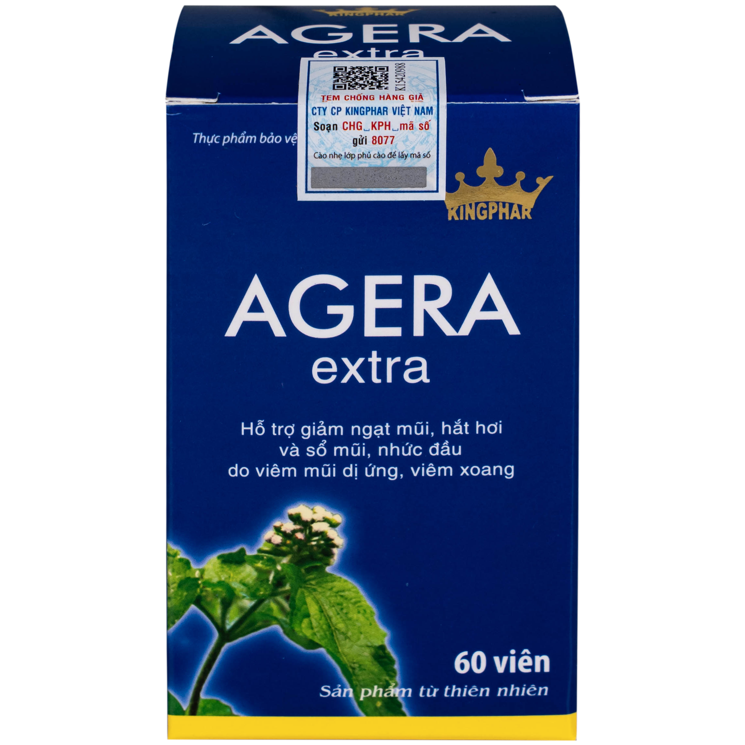 Viên uống Agera Extra Kingphar hỗ trợ giảm ngạt mũi, hắt hơi (60 viên)