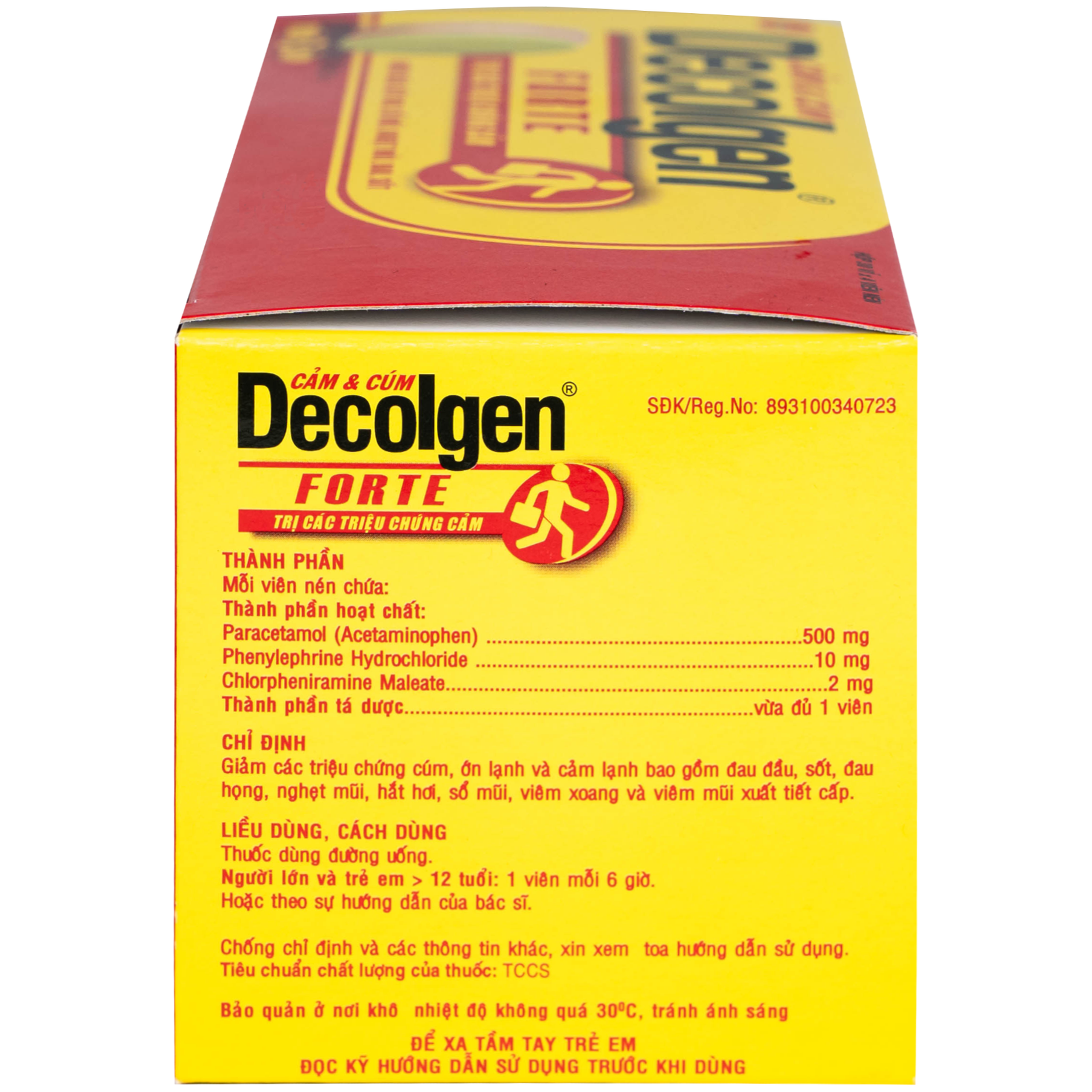 Thuốc Decolgen Forte United giảm các triệu chứng cảm cúm, sốt, đau họng, nghẹt mũi (30 vỉ x 4 viên)