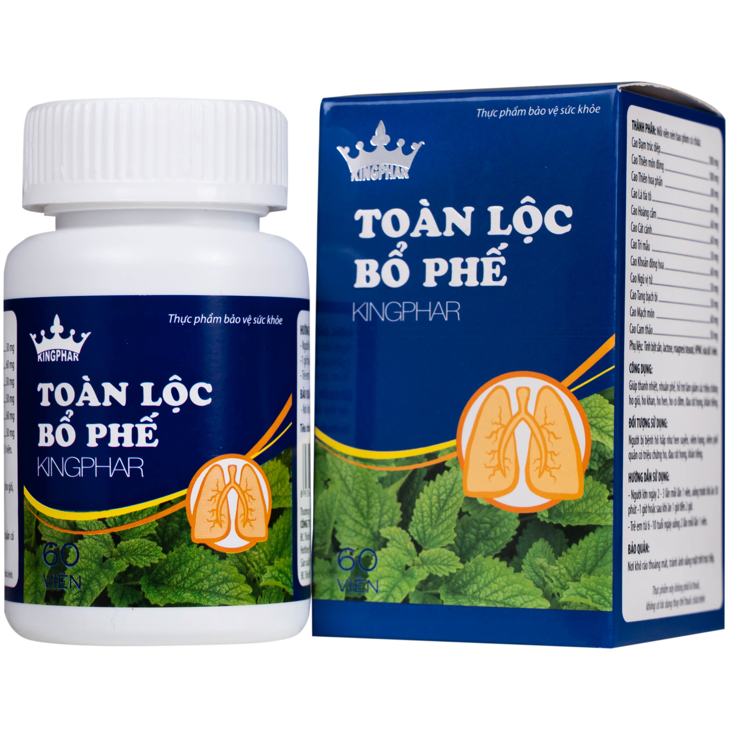Viên uống Toàn Lộc Bổ Phế Kingphar giúp thanh nhiệt, nhuận phế (60 viên)
