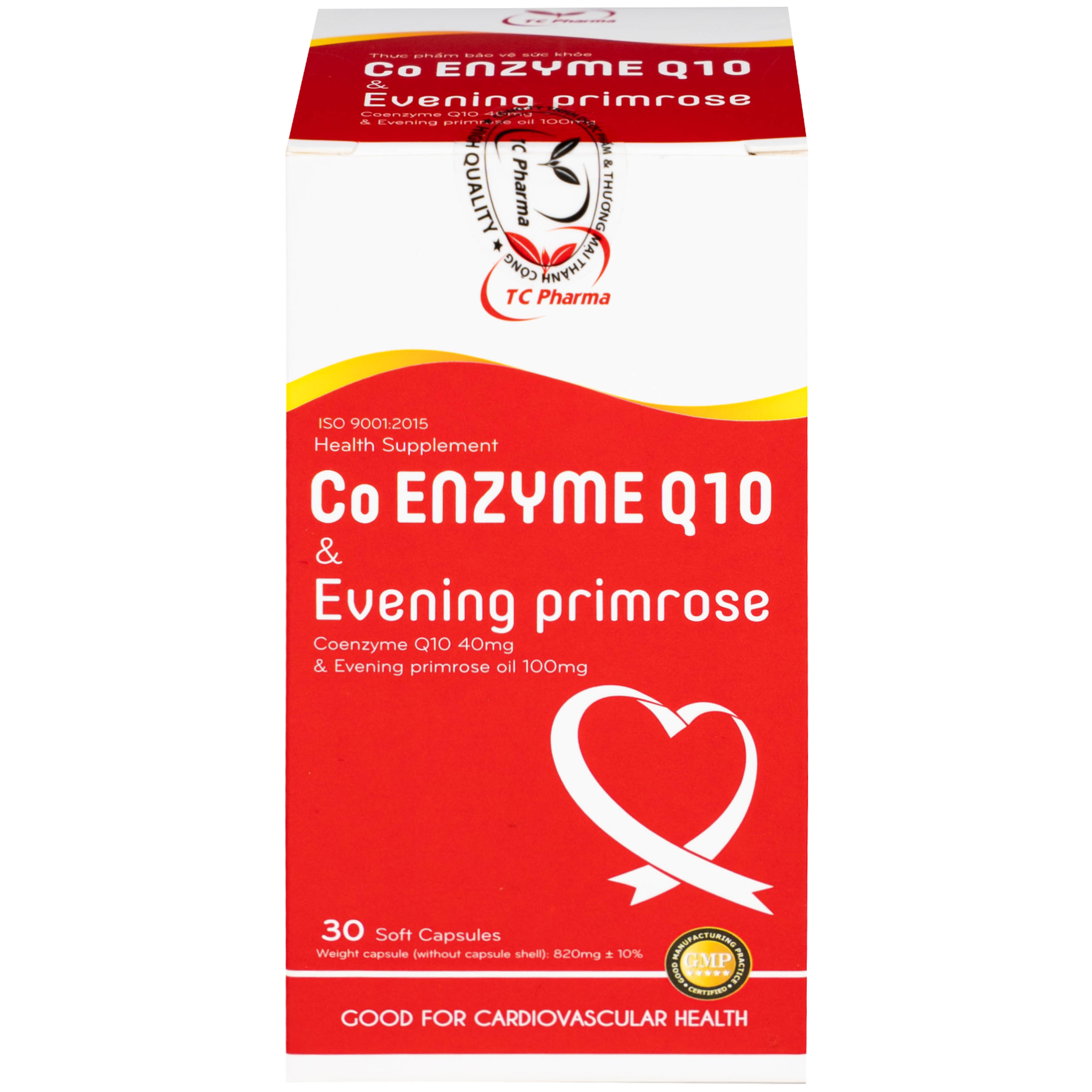 Viên uống Co Enzyme Q10 & Evening primrose Thành Công hỗ trợ chức năng tim mạch (30 viên)