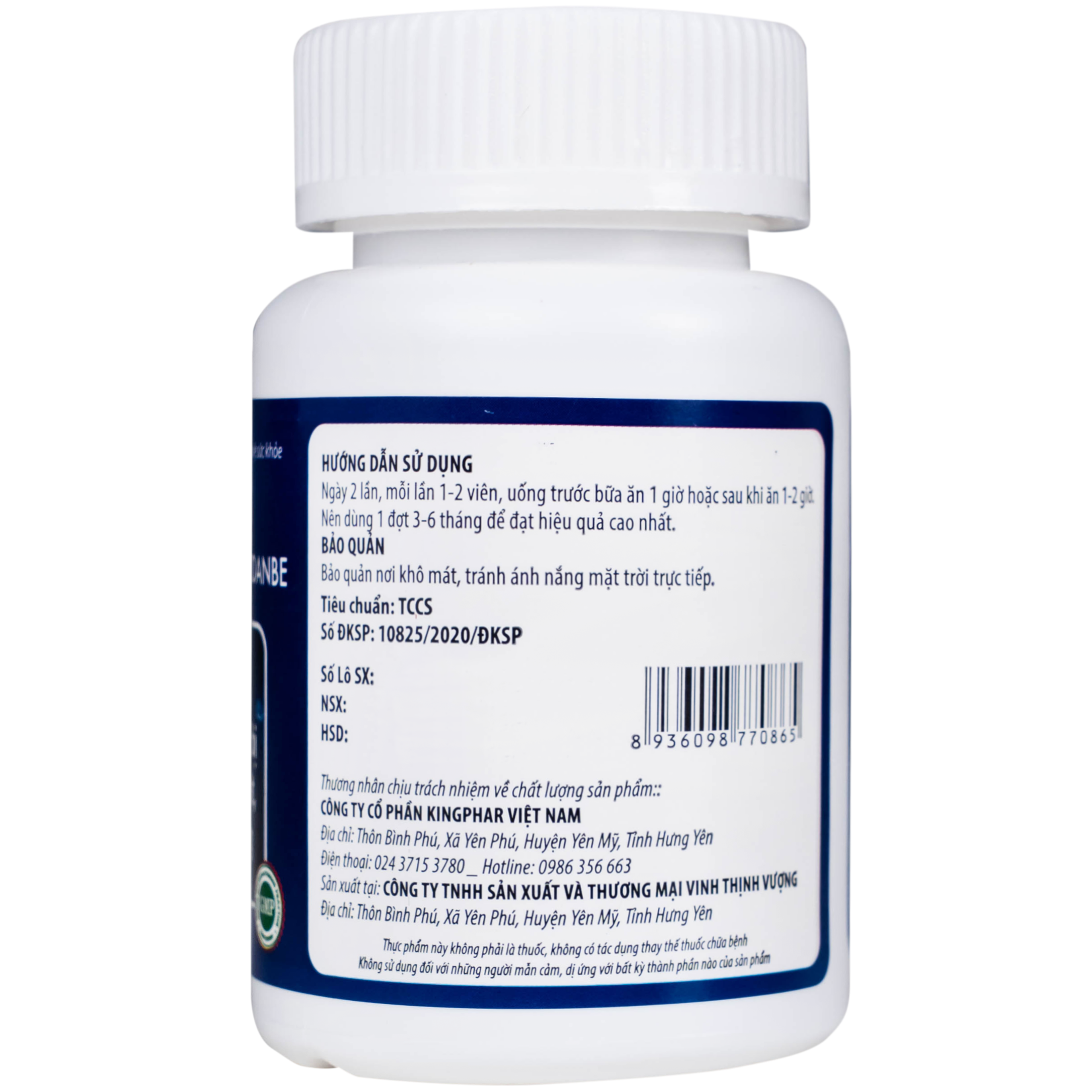 Viên uống hỗ trợ tăng cường tiêu hóa cho người viêm đại tràng Tràng Bát Vị-Codanbe Kingphar (60 viên)