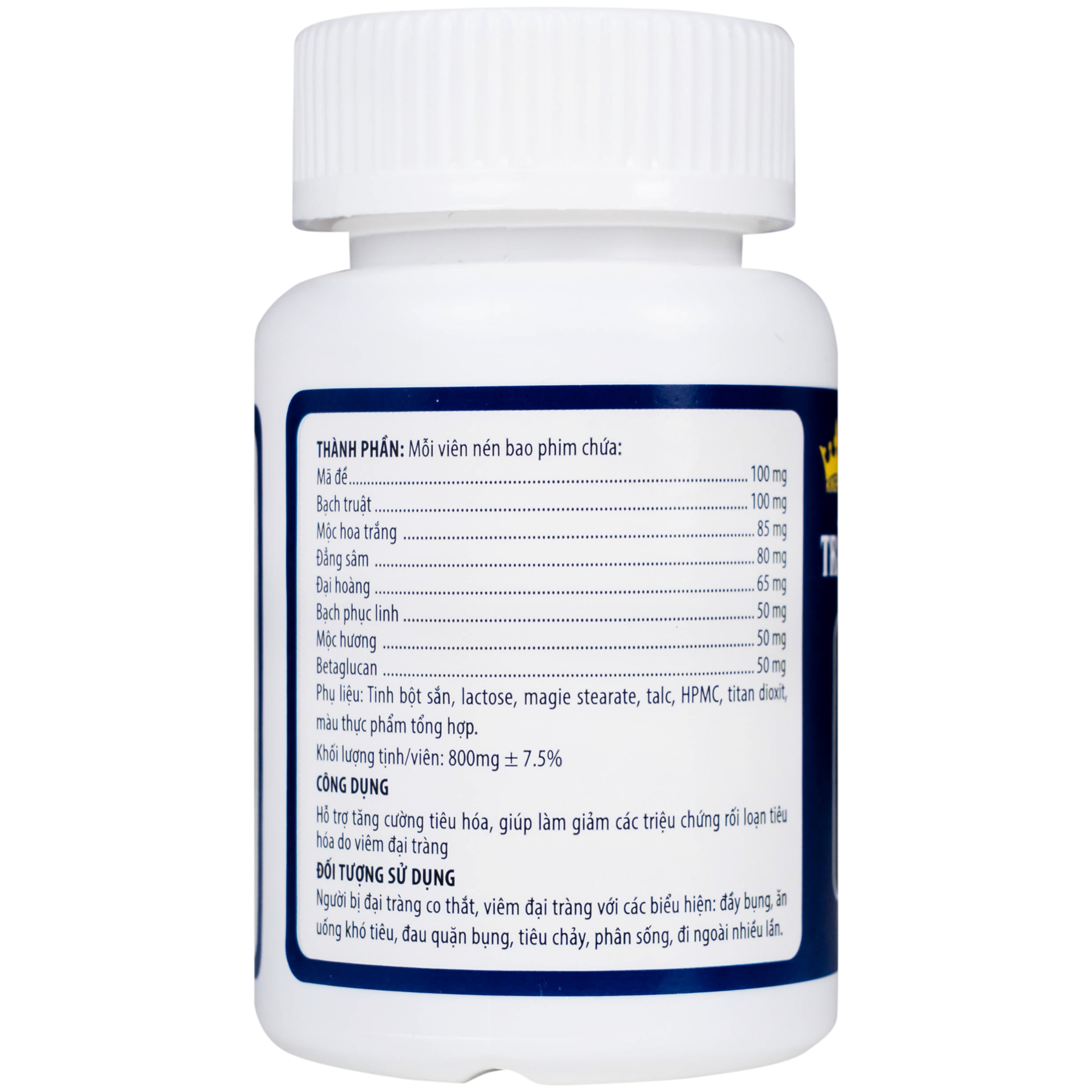 Viên uống hỗ trợ tăng cường tiêu hóa cho người viêm đại tràng Tràng Bát Vị-Codanbe Kingphar (60 viên)