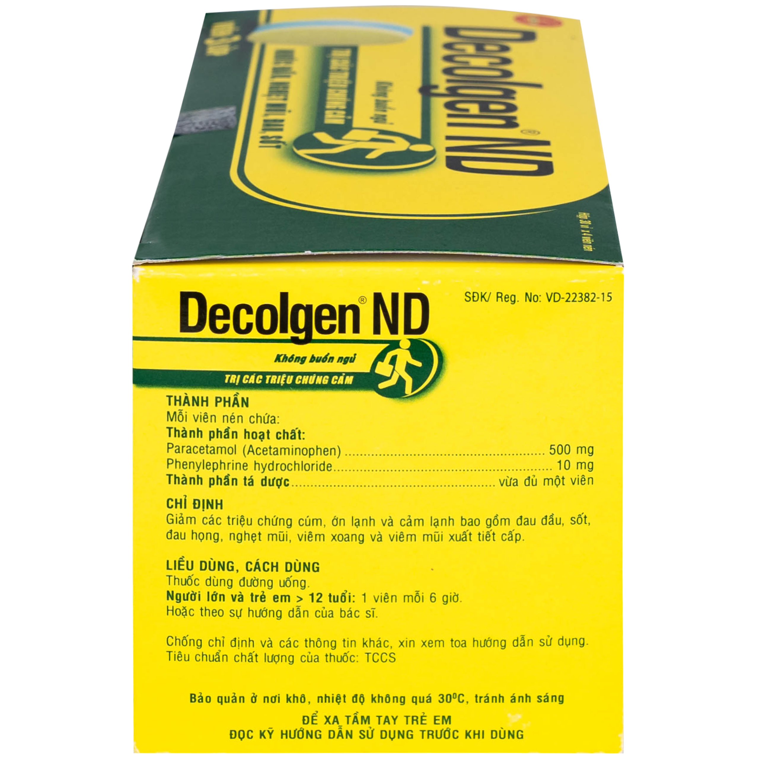 Thuốc Decolgen ND 500mg United giảm các triệu chứng cảm lạnh, cúm, sốt, đau họng, nghẹt mũi (30 vỉ x 4 viên)