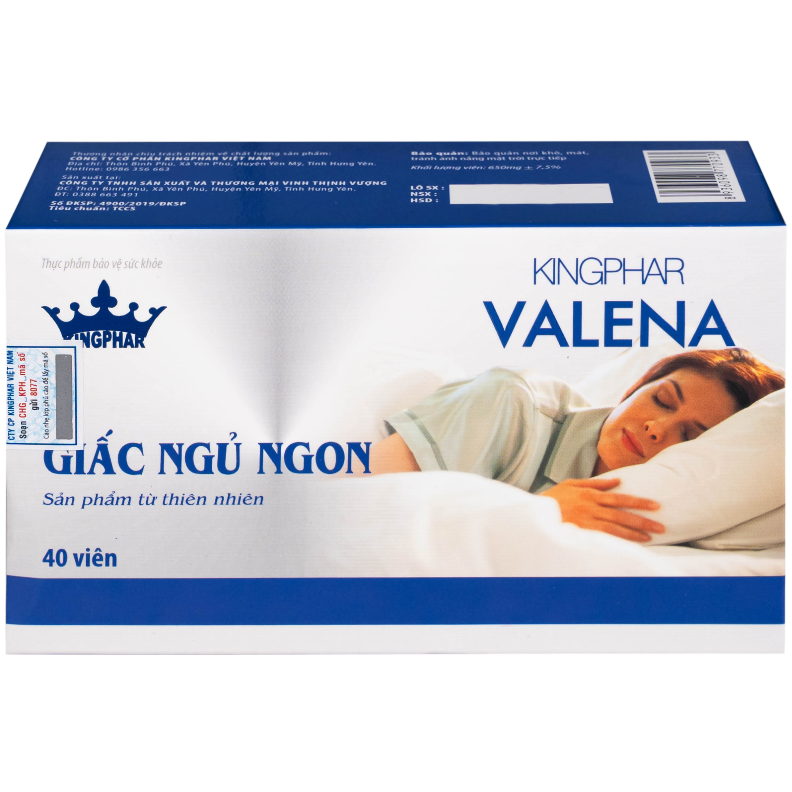 Viên uống giúp an thần hỗ trợ dễ ngủ Valena Kingphar (4 vỉ x 10 viên)