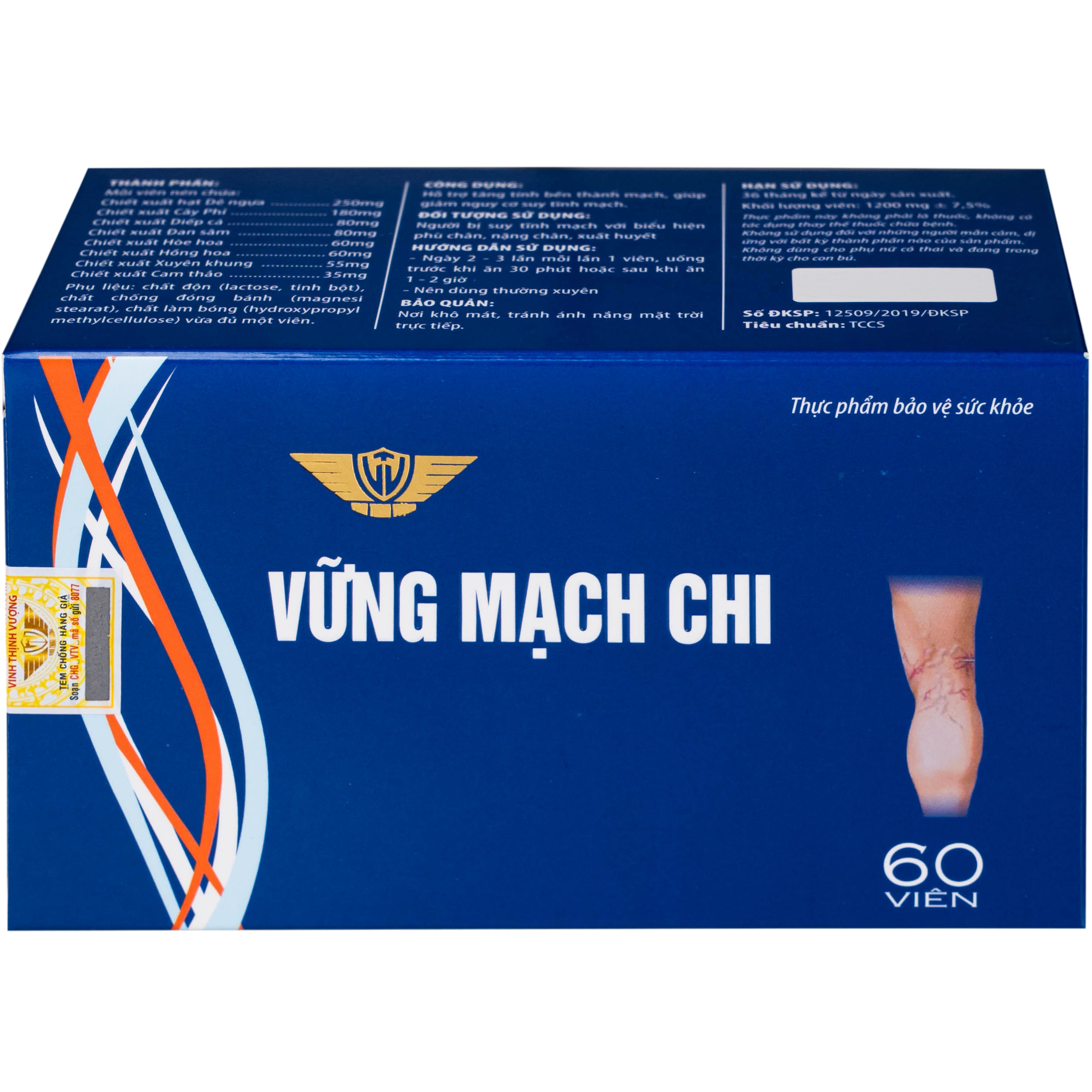 Viên uống Vững Mạch Chi Kingphar hỗ trợ tăng tính bền thành mạch, giảm nguy cơ suy tĩnh mạch (6 vỉ x 10 viên)