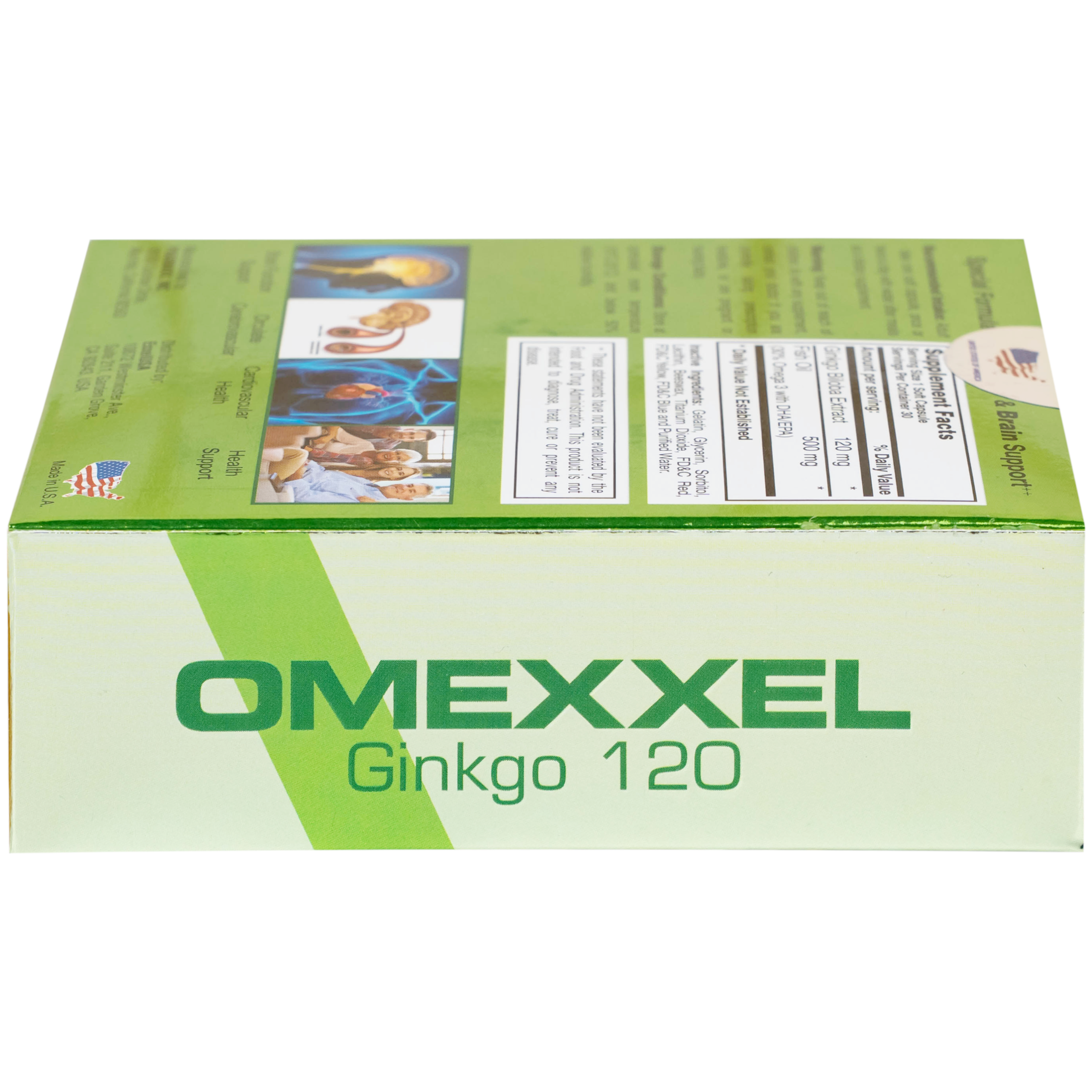Viên uống Omexxel Ginkgo 120 tăng cường tuần hoàn máu não, tốt cho tim mạch (2 vỉ x 15 viên)