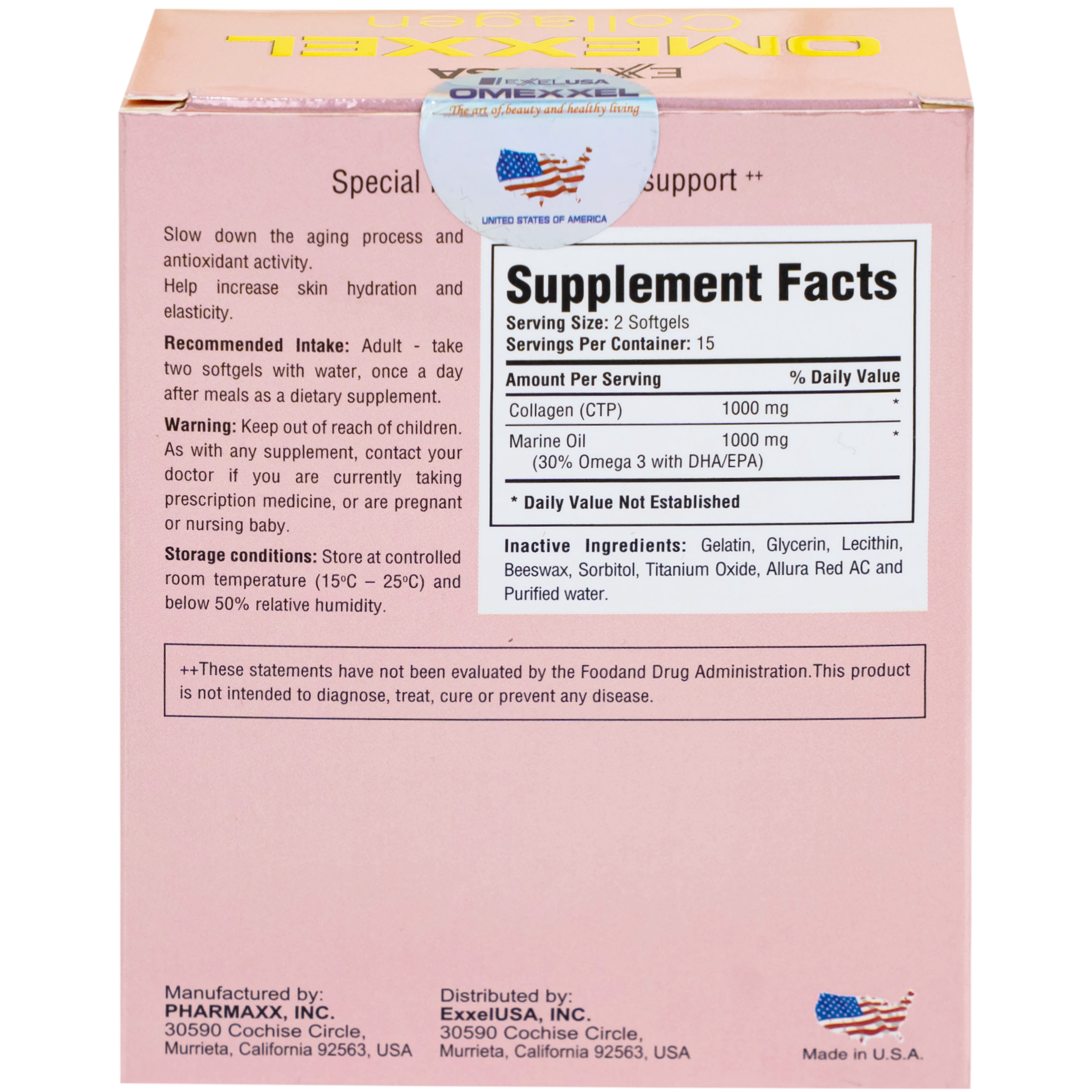 Thực phẩm bảo vệ sức khoẻ Omexxel Collagen giúp làm chậm quá trình lão hóa da (3 vỉ x 10 viên)