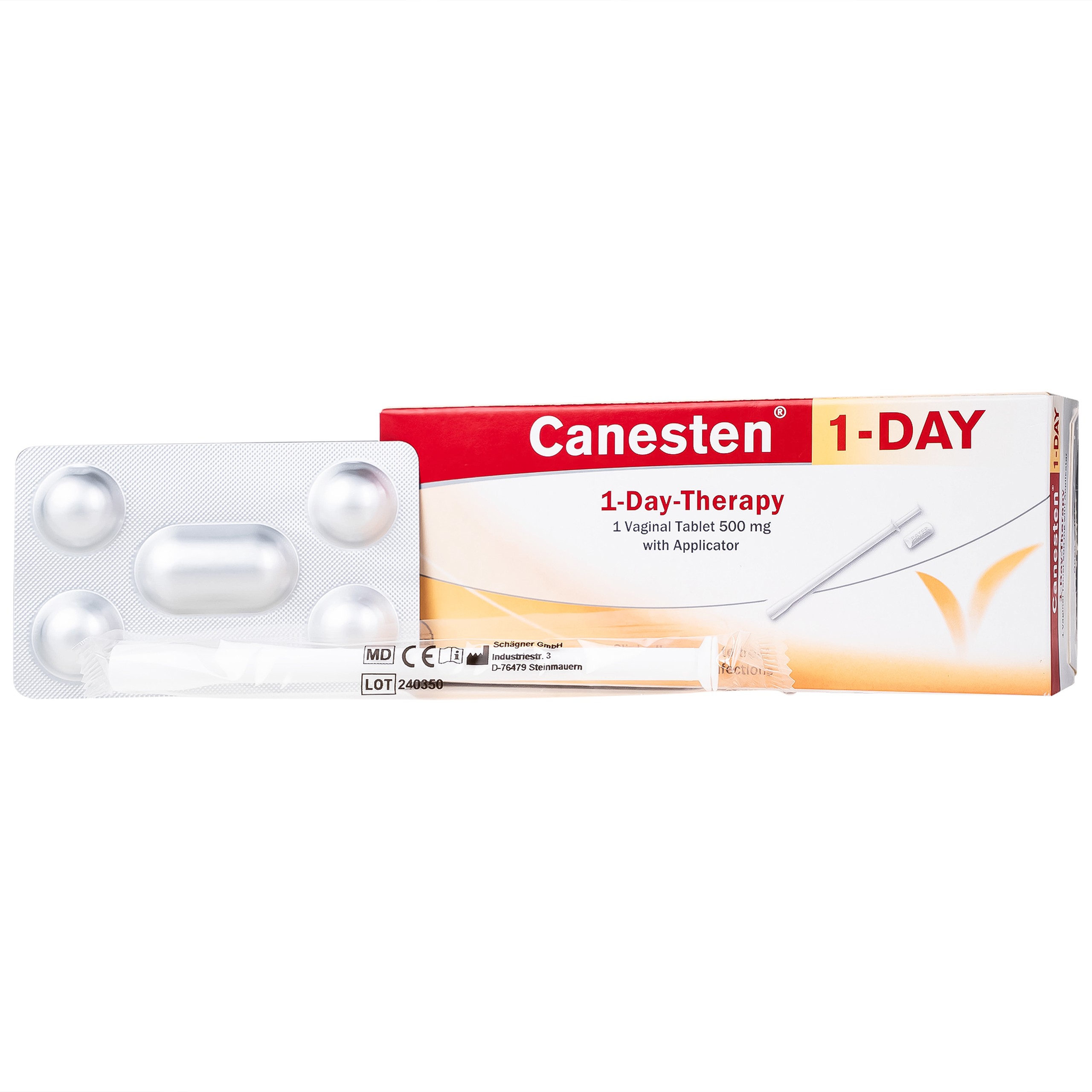 Viên đặt âm đạo Canesten 500mg Bayer hỗ trợ điều trị viêm âm đạo (1 viên)