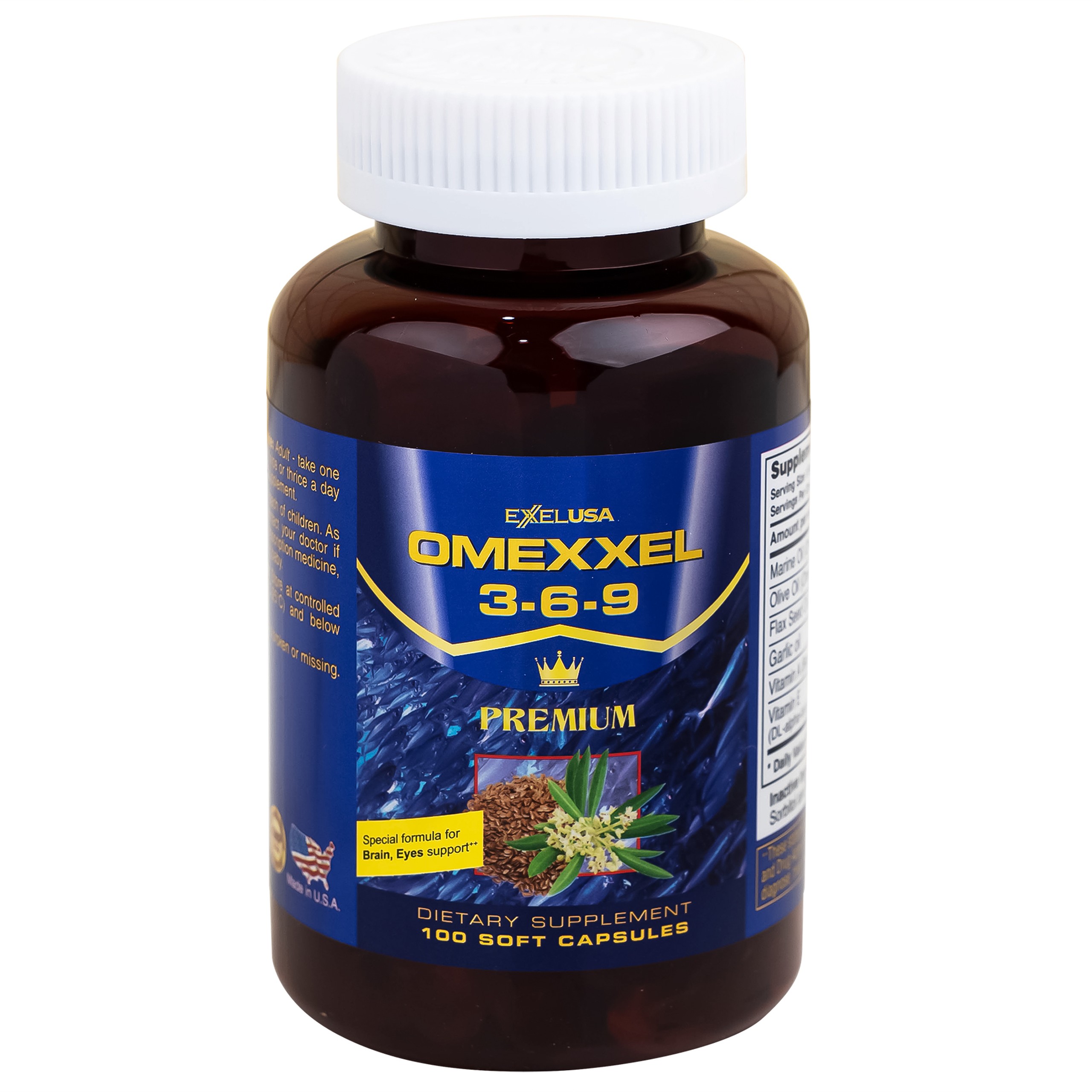 Viên uống Omexxel 3-6-9 Premium hỗ trợ tốt cho não và mắt (100 viên)