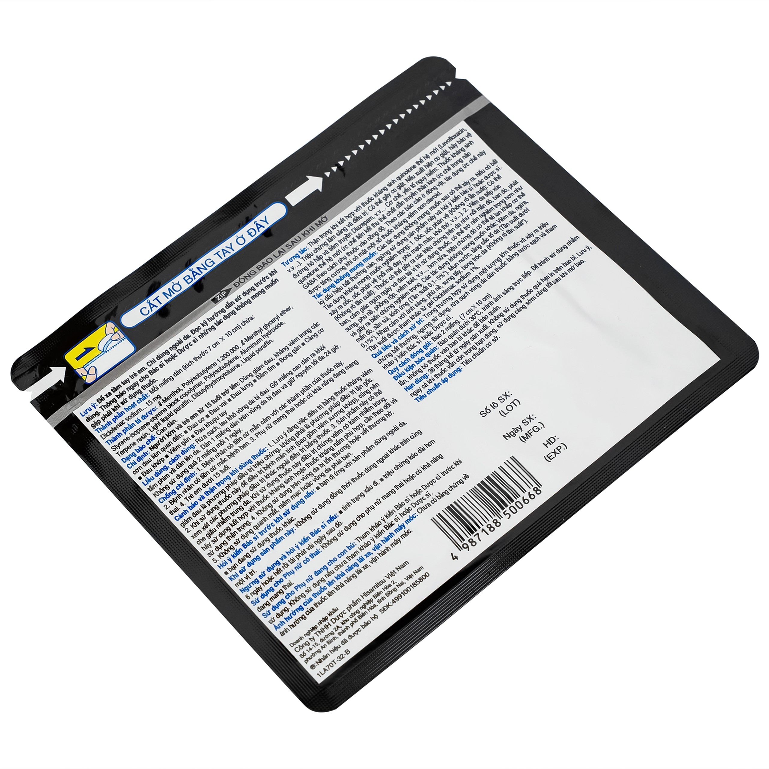 Cao dán Salonpas Diclofenac Patch Hisamitsu giảm đau, kháng viêm đau cơ, đau vai (15 gói x 2 miếng)