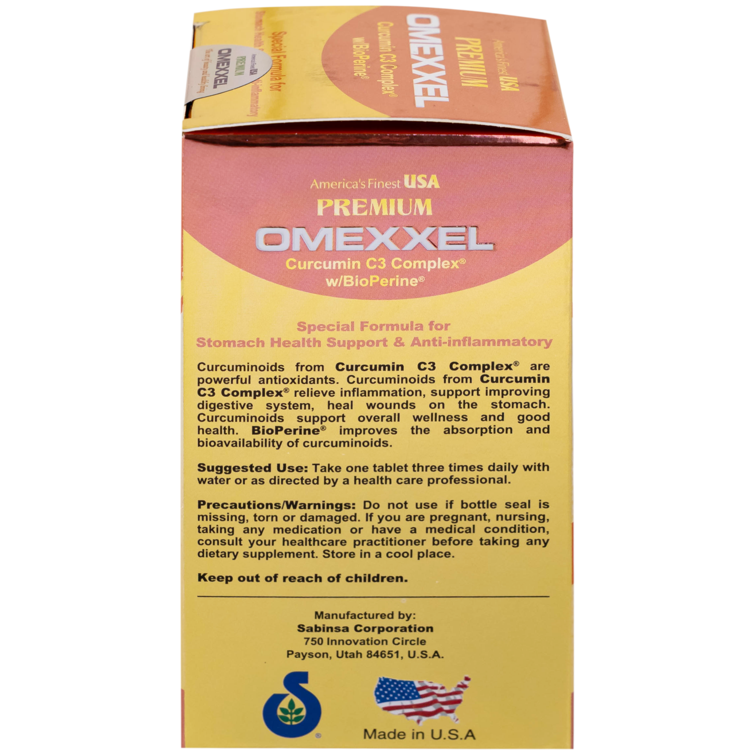 Viên uống Premium Omexxel Curcumin C3 Complex W/Bioperine hỗ trợ cải thiện tiêu hóa (60 viên)