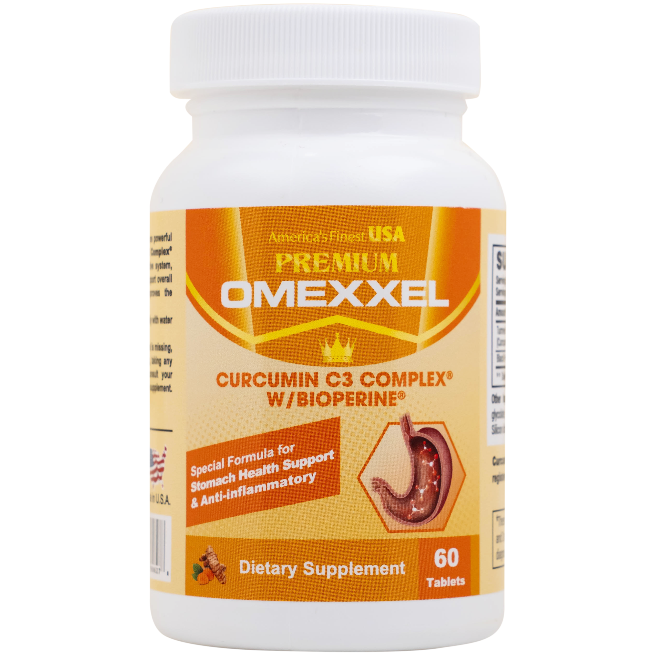 Viên uống Premium Omexxel Curcumin C3 Complex W/Bioperine hỗ trợ cải thiện tiêu hóa (60 viên)