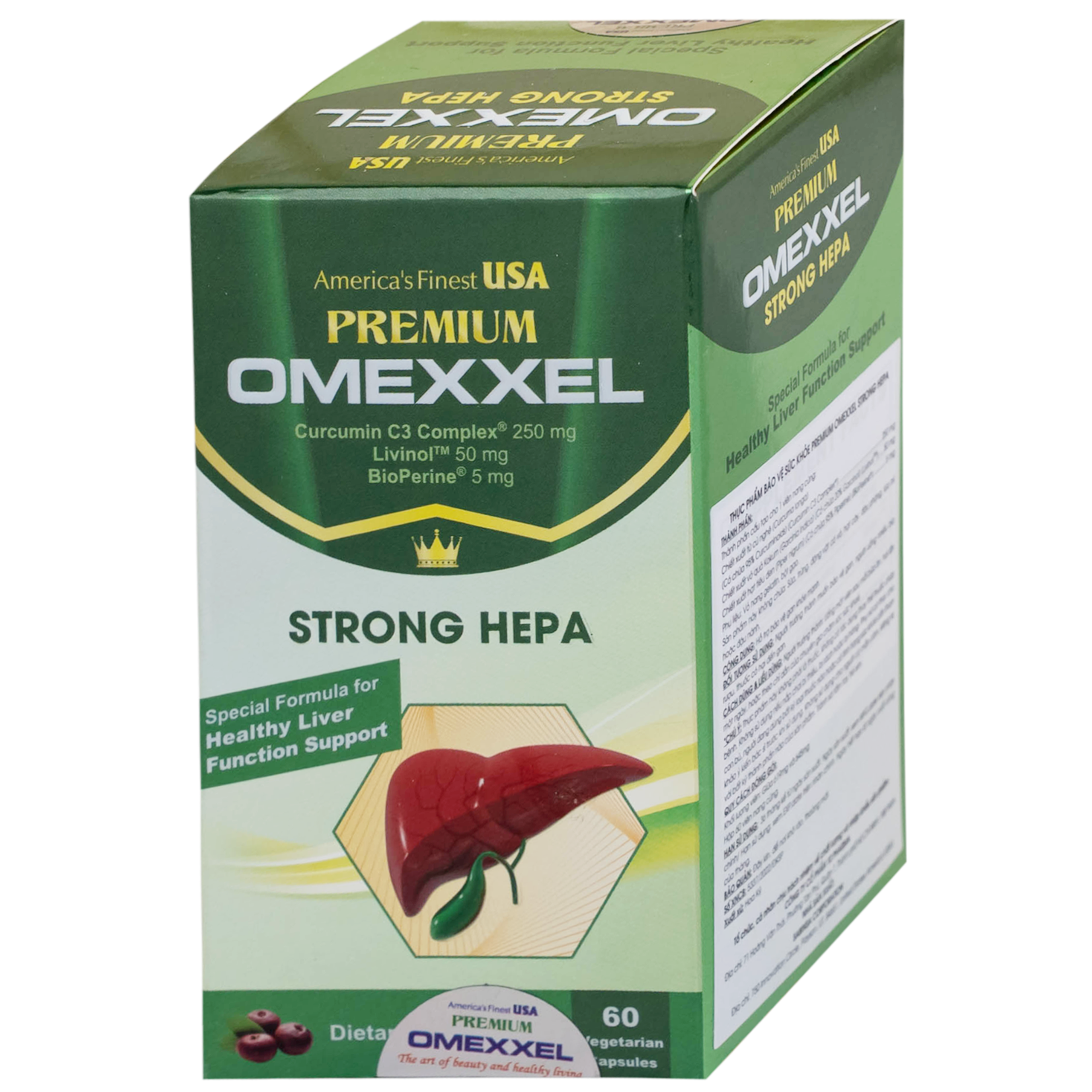 Viên uống Premium Omexxel Strong Hepa hỗ trợ bảo vệ gan (60 viên)