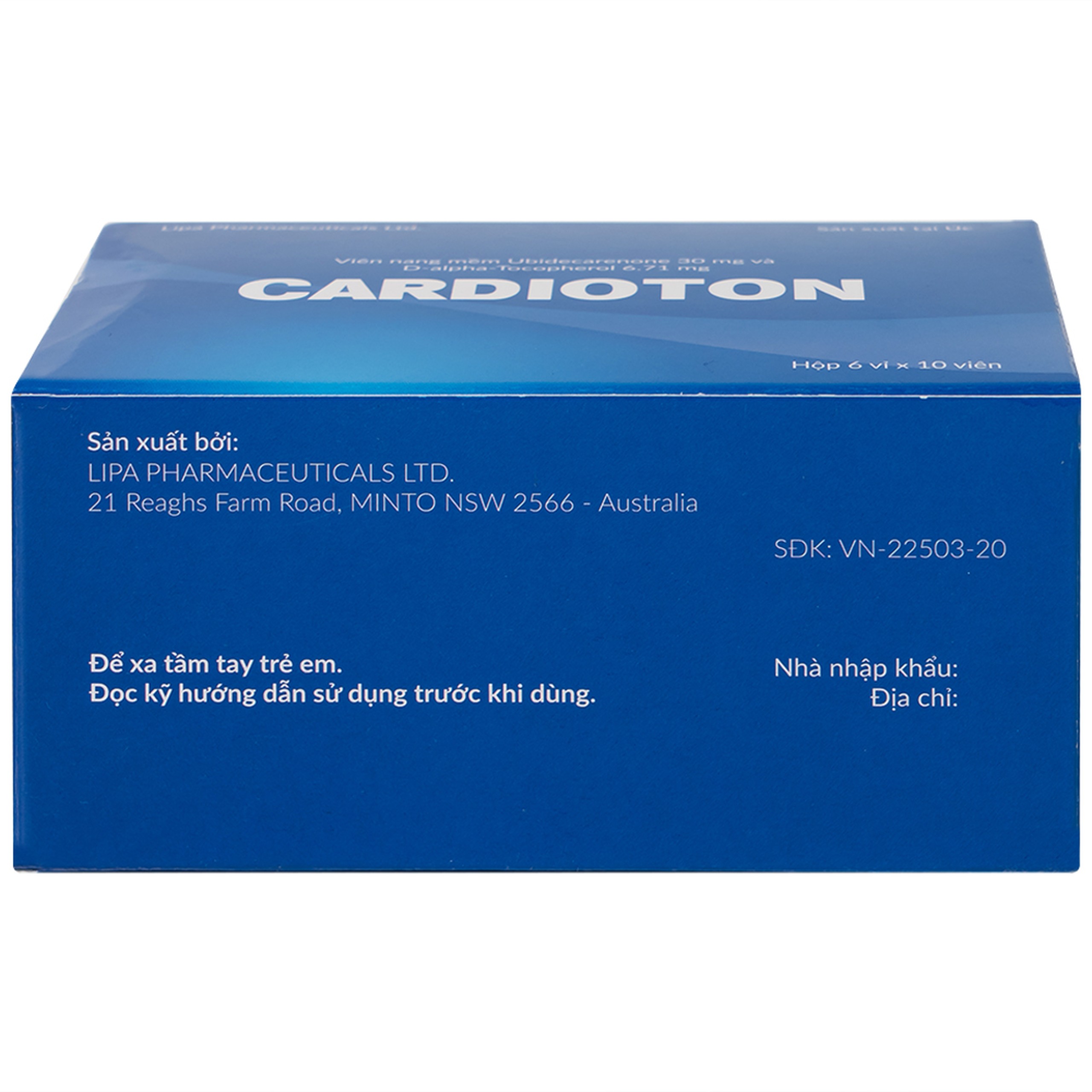 Thuốc Cardioton Lipa Pharma điều trị suy tim, tăng huyết áp, bổ sung năng lượng (6 vỉ x 10 viên) 