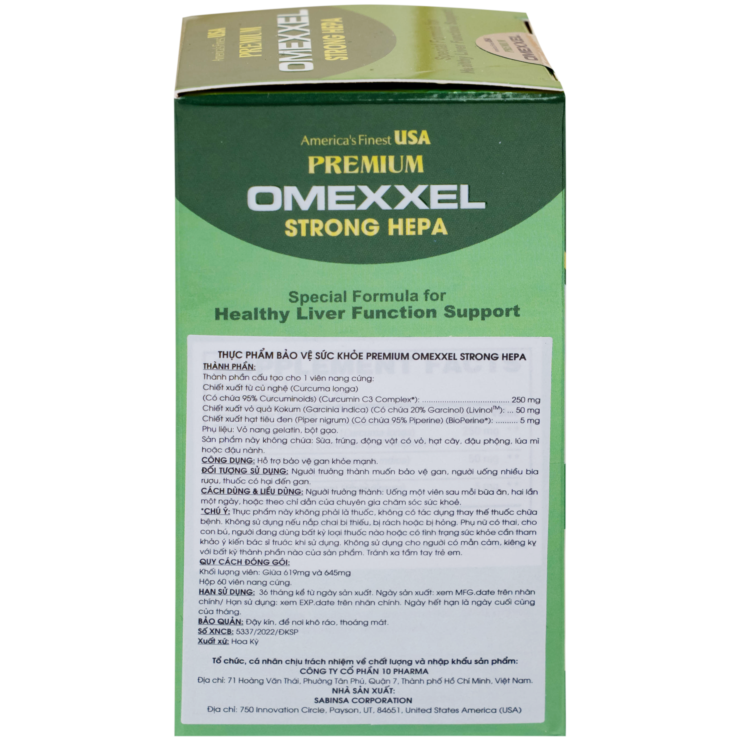 Viên uống Premium Omexxel Strong Hepa hỗ trợ bảo vệ gan (60 viên)