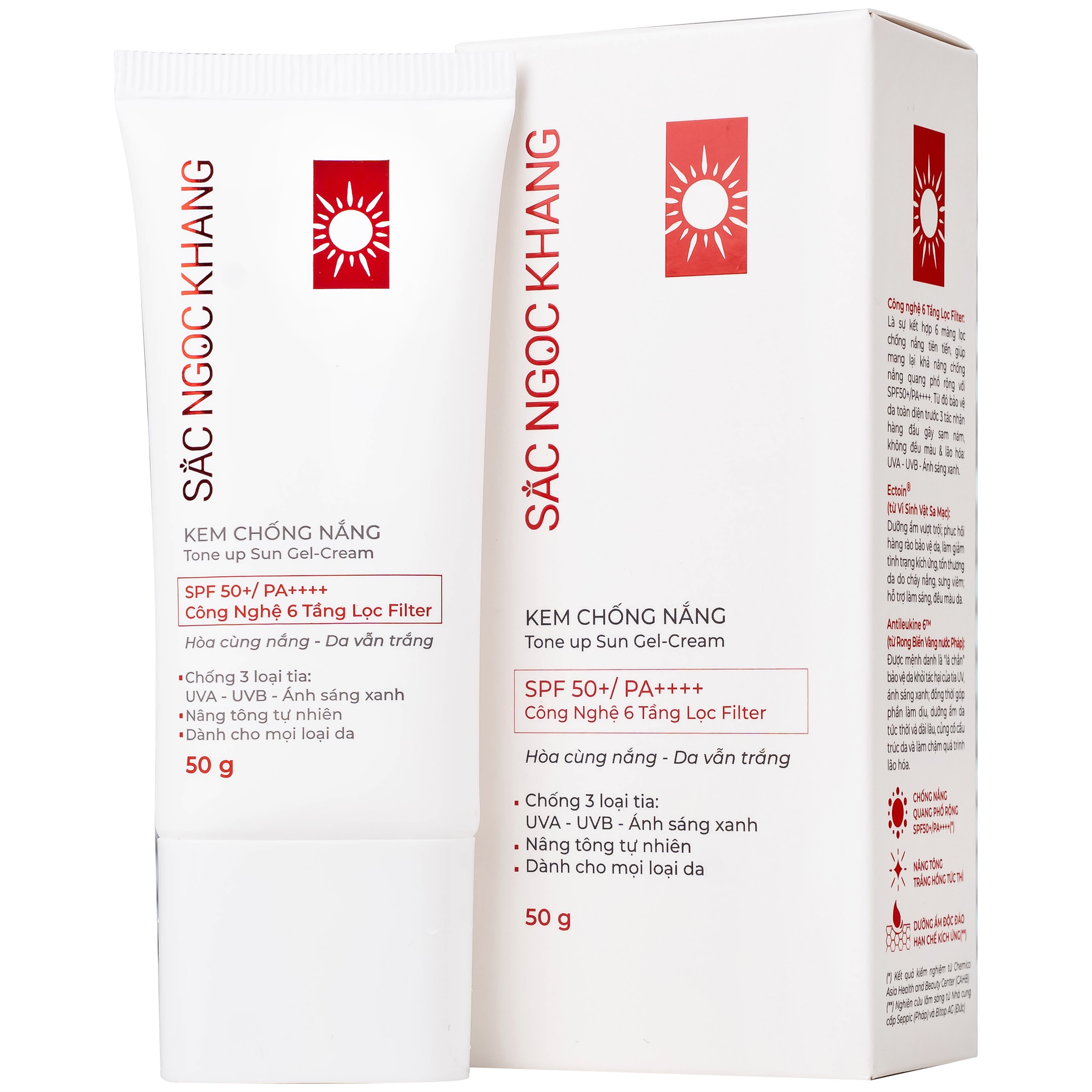 Kem chống nắng Sắc Ngọc Khang SPF 50+ PA++++ nâng tone nhẹ dành cho mọi loại da (50g)