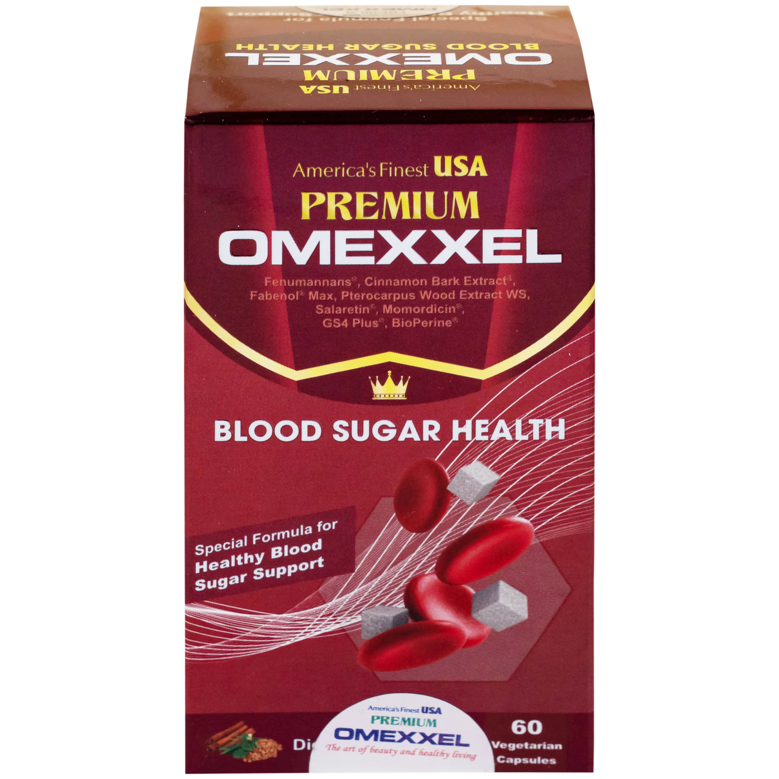 Viên uống hỗ trợ ổn định đường huyết Premium Omexxel Blood Sugar Health (60 viên)