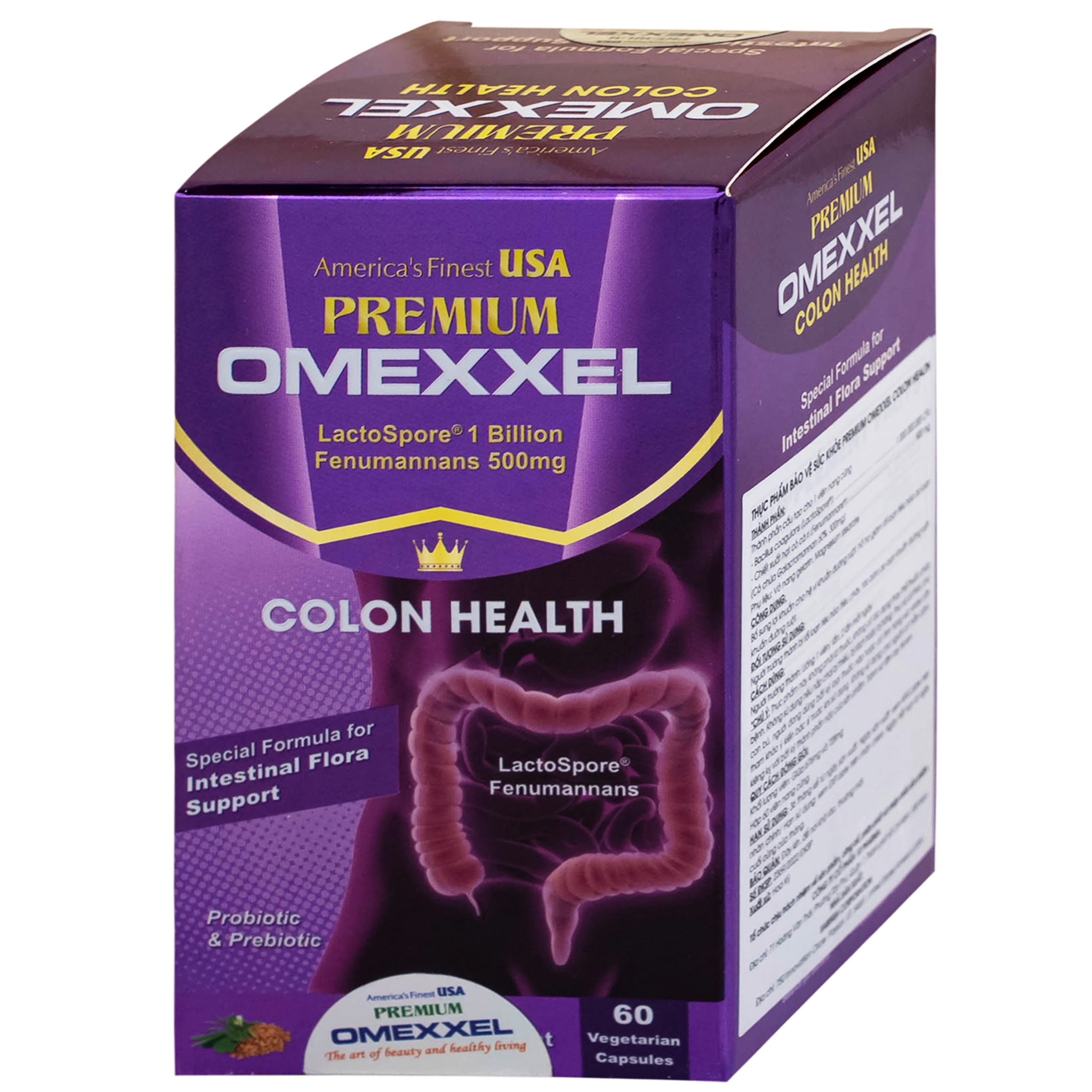 Viên uống Premium Omexxel Colon Health bổ sung lợi khuẩn, hỗ trợ giảm rối loạn tiêu hóa (60 viên)
