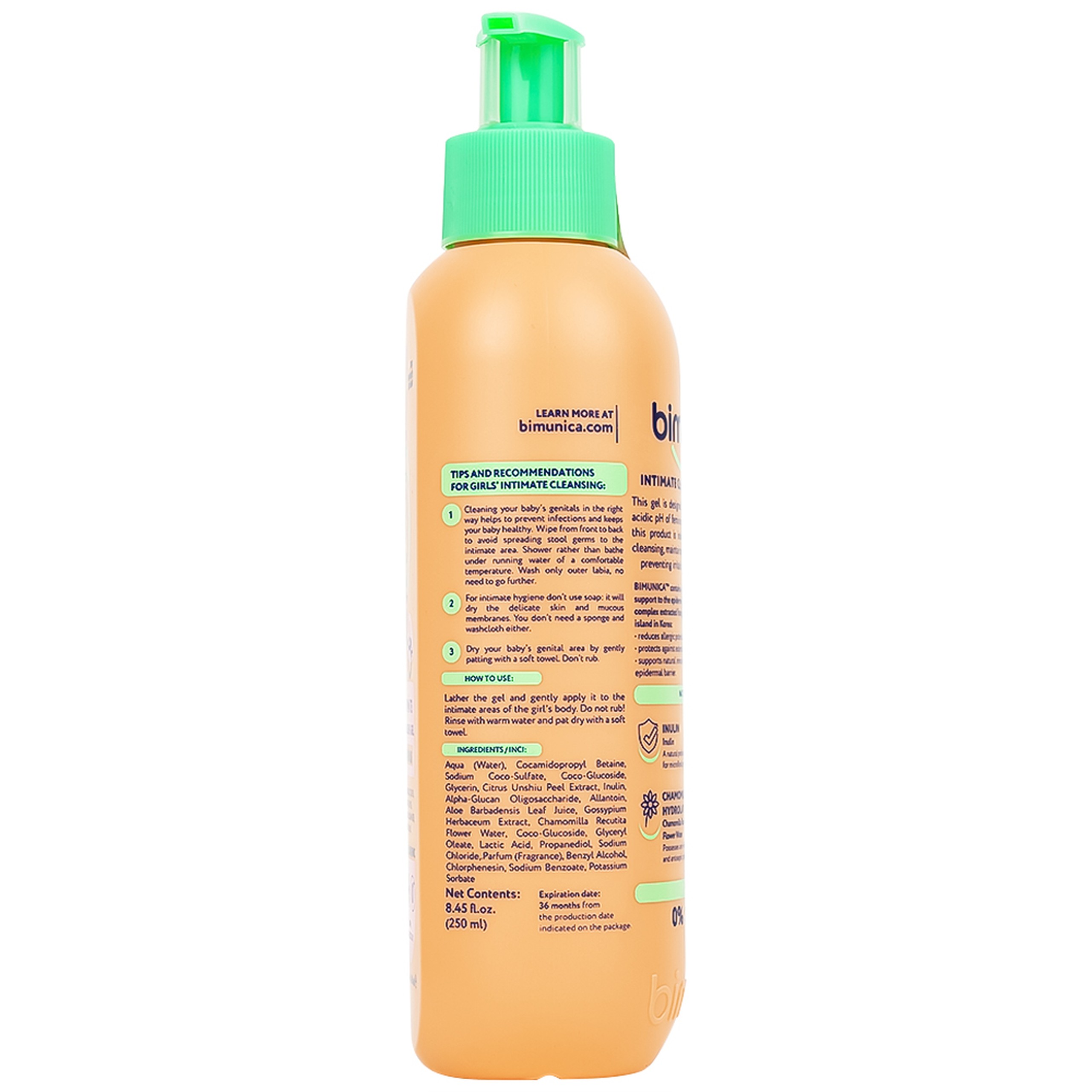 Dung dịch vệ sinh dành cho bé gái Bimunica kháng khuẩn, bảo vệ vùng kín (250ml)