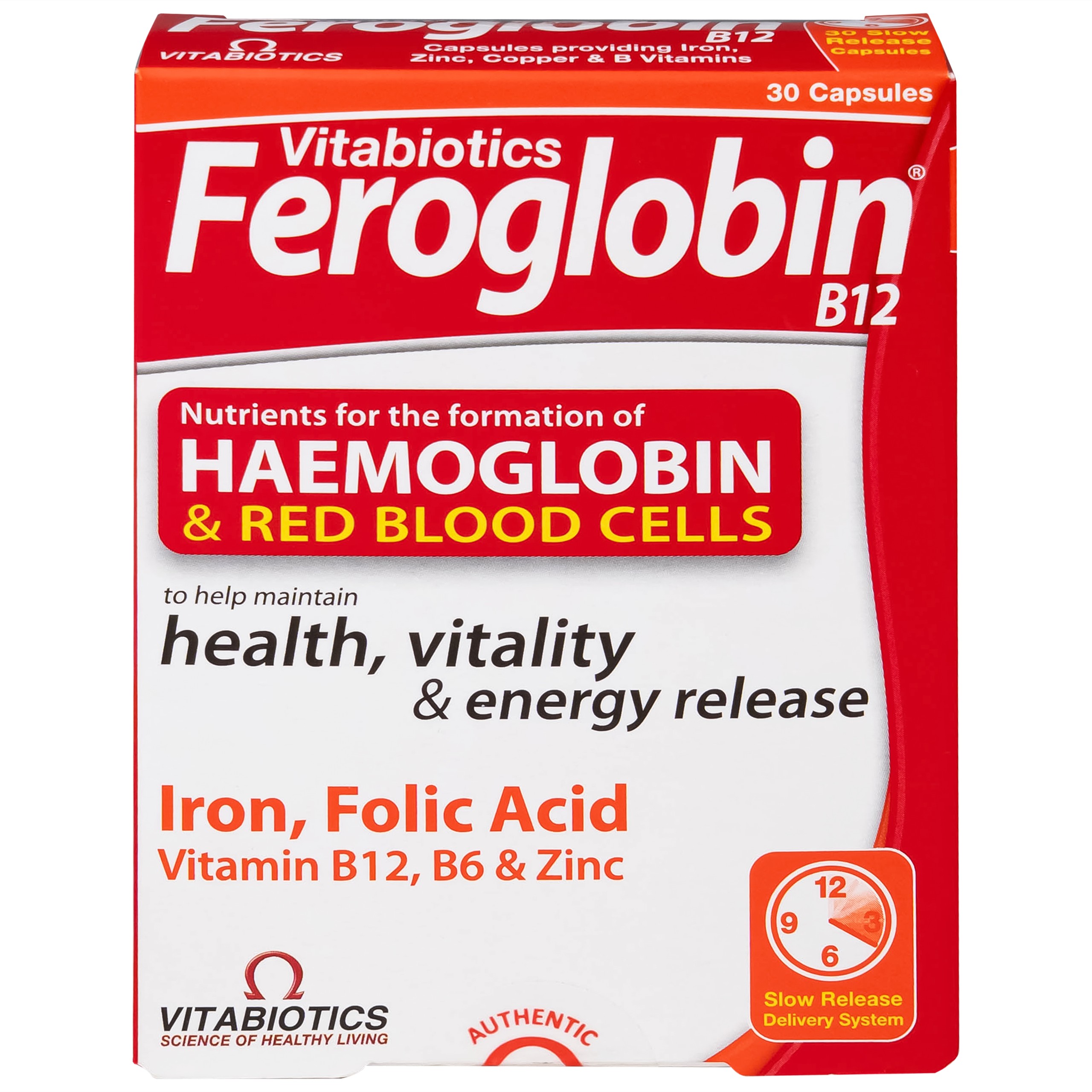 Viên uống Feroglobin B12 Vitabiotics hỗ trợ tăng khả năng tạo máu, tăng cường sức khỏe (30 viên)