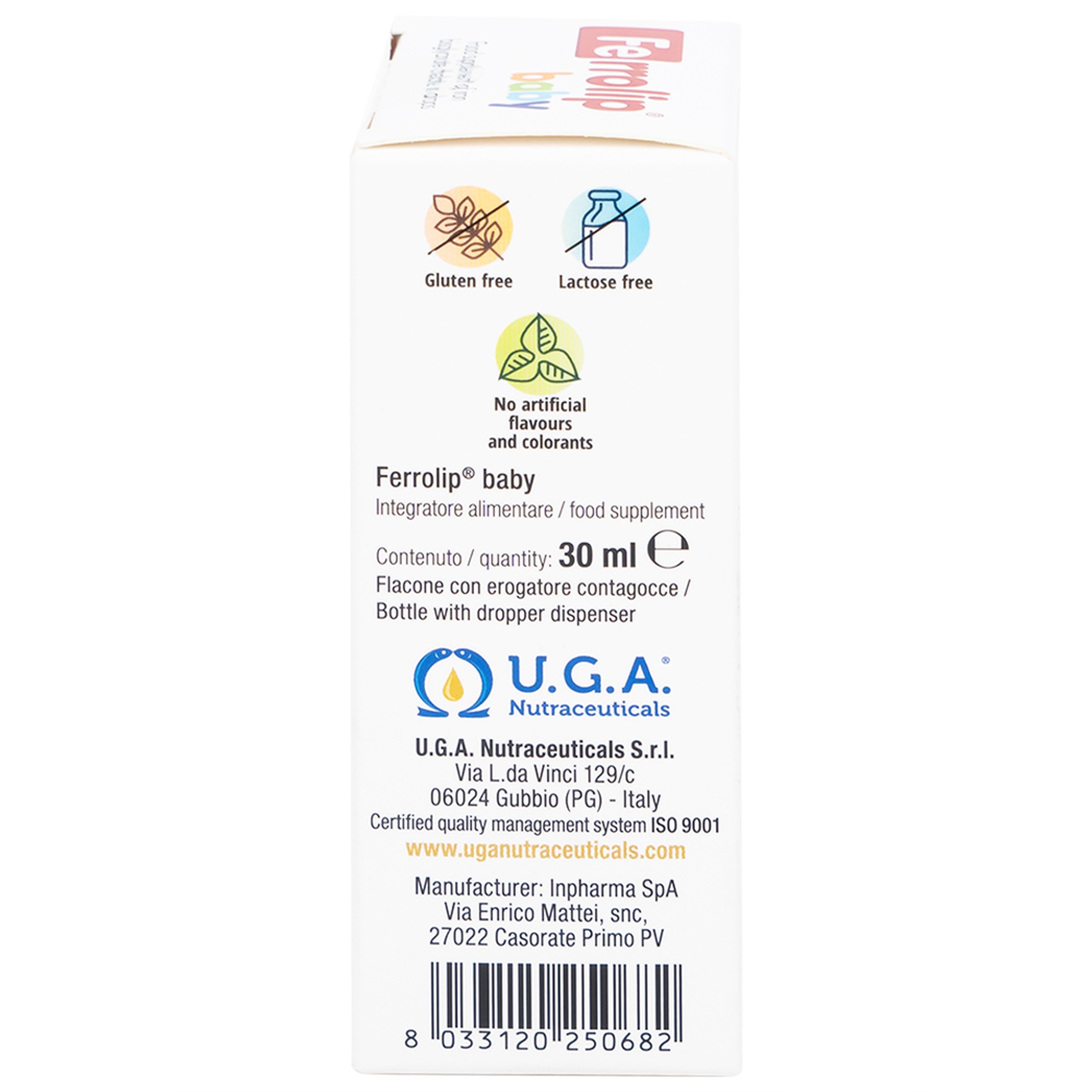  Dung dịch Ferrolip Baby InPharma SpA bổ sung sắt, giảm nguy cơ thiếu máu (30ml)