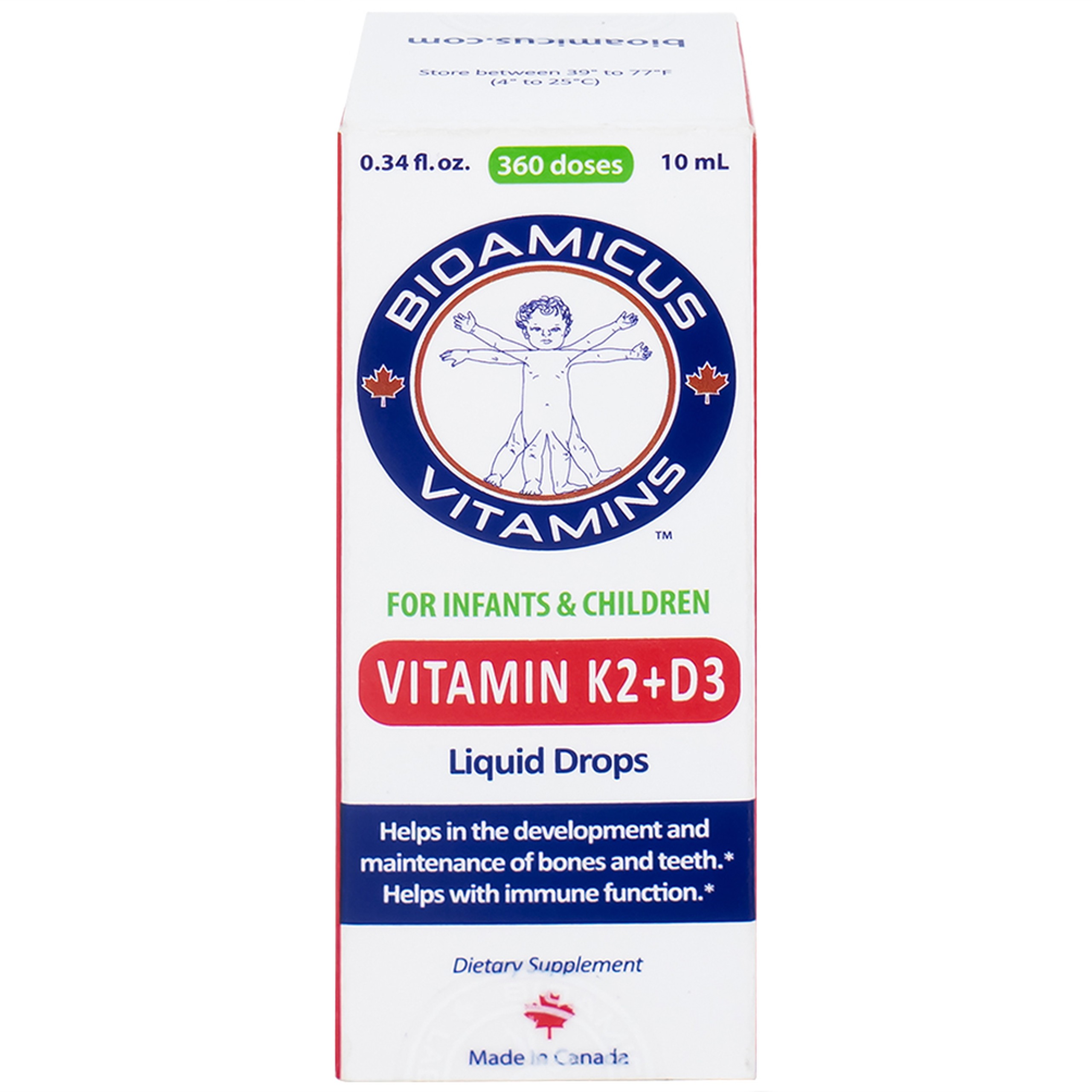 Dung dịch Biomicus For Infants And Children Vitamin K2 And D3 hỗ trợ tốt cho xương, răng của bé (10ml)