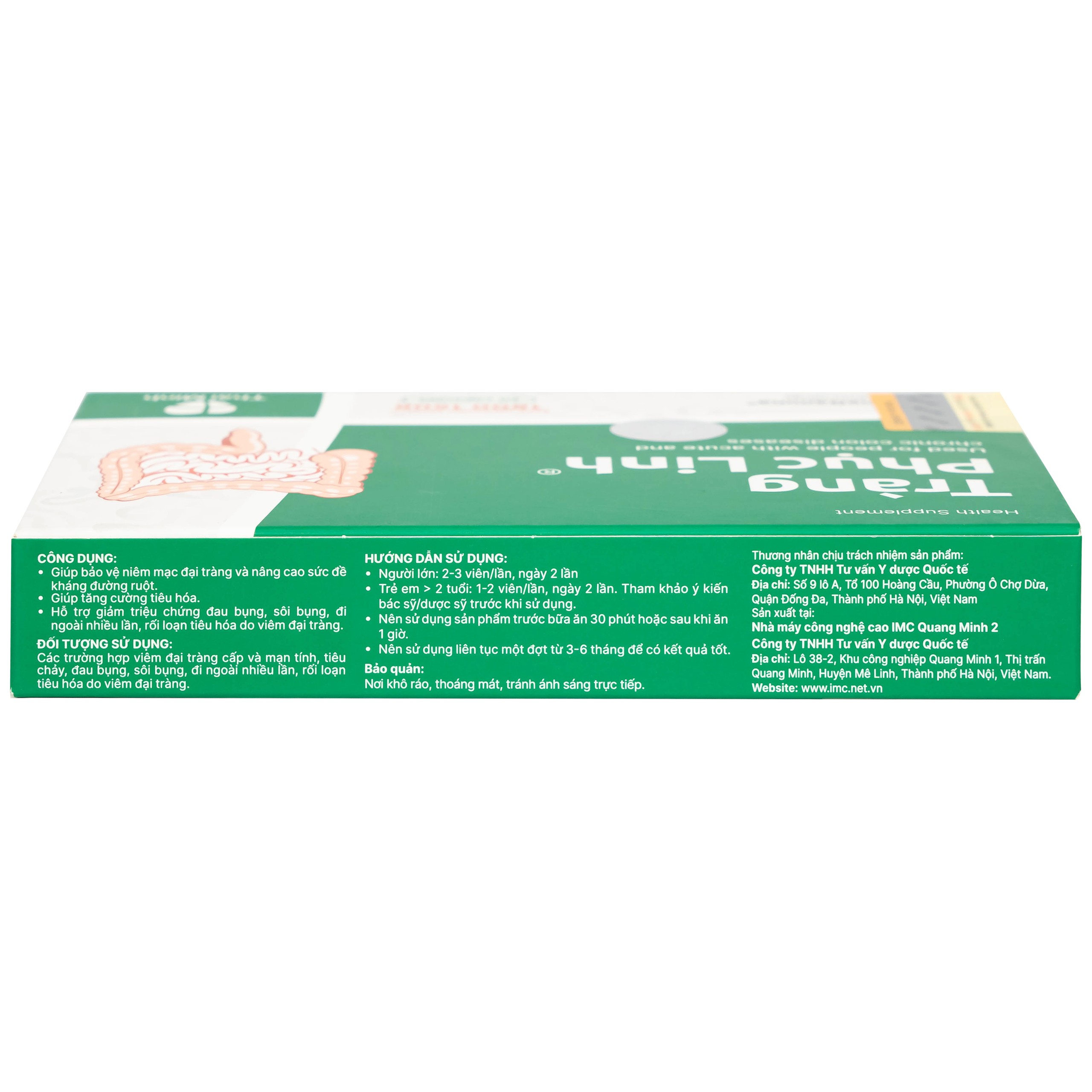 Viên hỗ trợ viêm đại tràng cấp và mãn tính Tràng Phục Linh (2 vỉ x 10 viên)