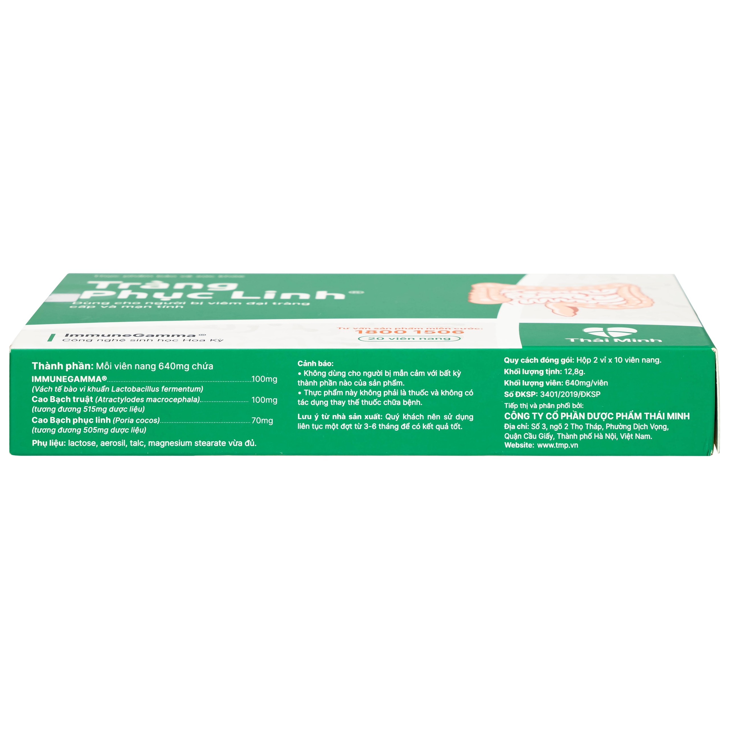 Viên hỗ trợ viêm đại tràng cấp và mãn tính Tràng Phục Linh (2 vỉ x 10 viên)