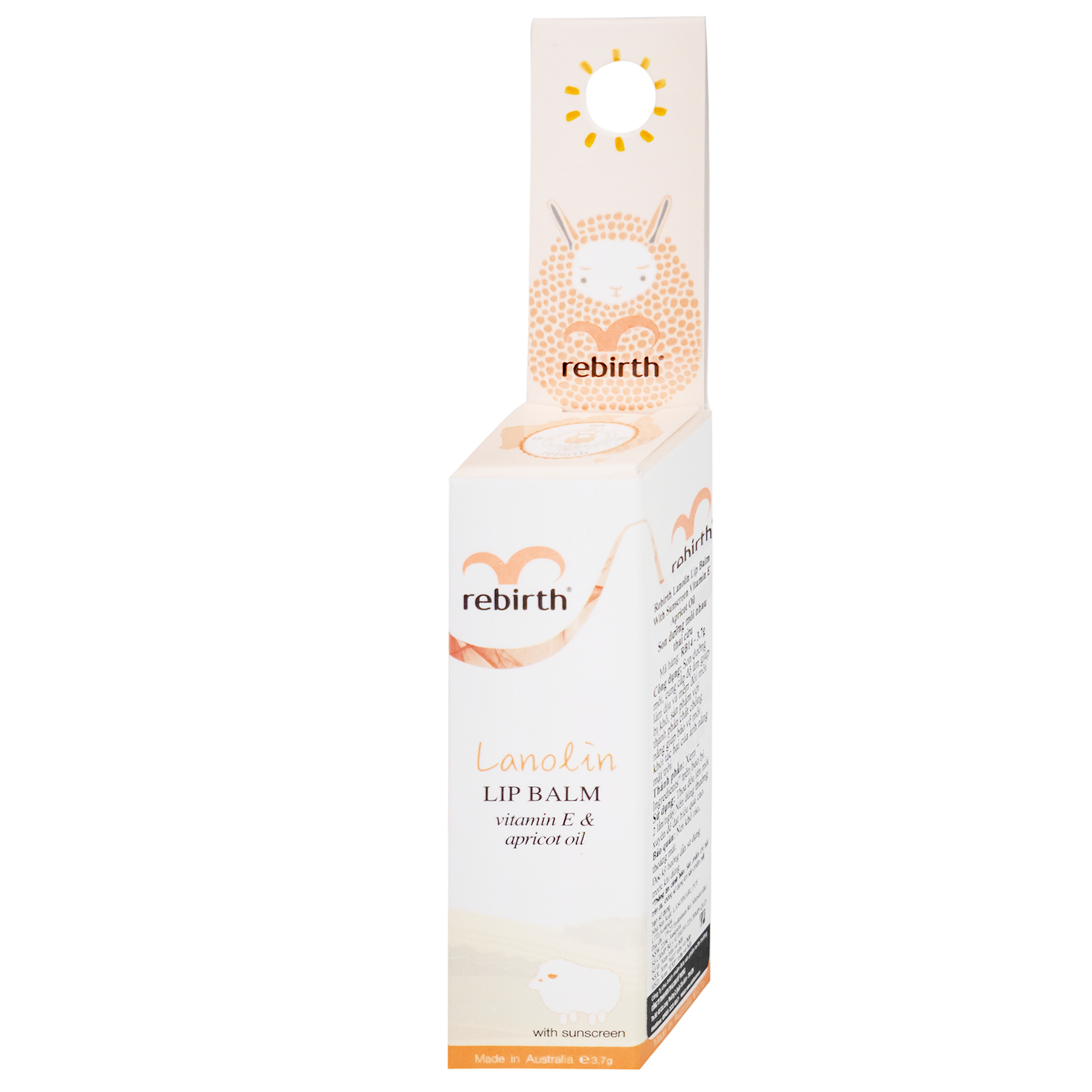 Son dưỡng môi Rebirth nhau thai cừu dưỡng ẩm và bảo vệ môi khỏi ánh nắng (3.7g)