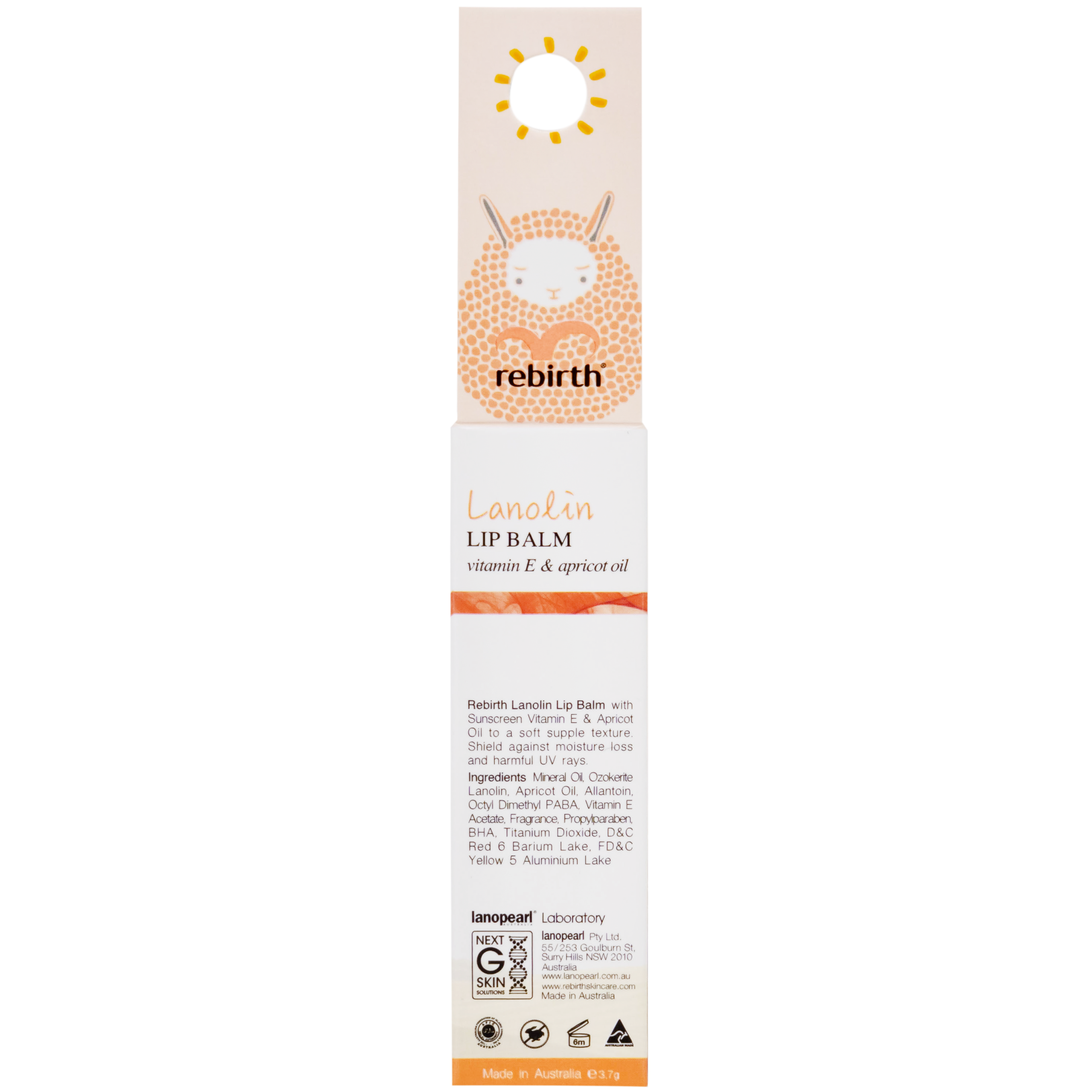 Son dưỡng môi Rebirth nhau thai cừu dưỡng ẩm và bảo vệ môi khỏi ánh nắng (3.7g)