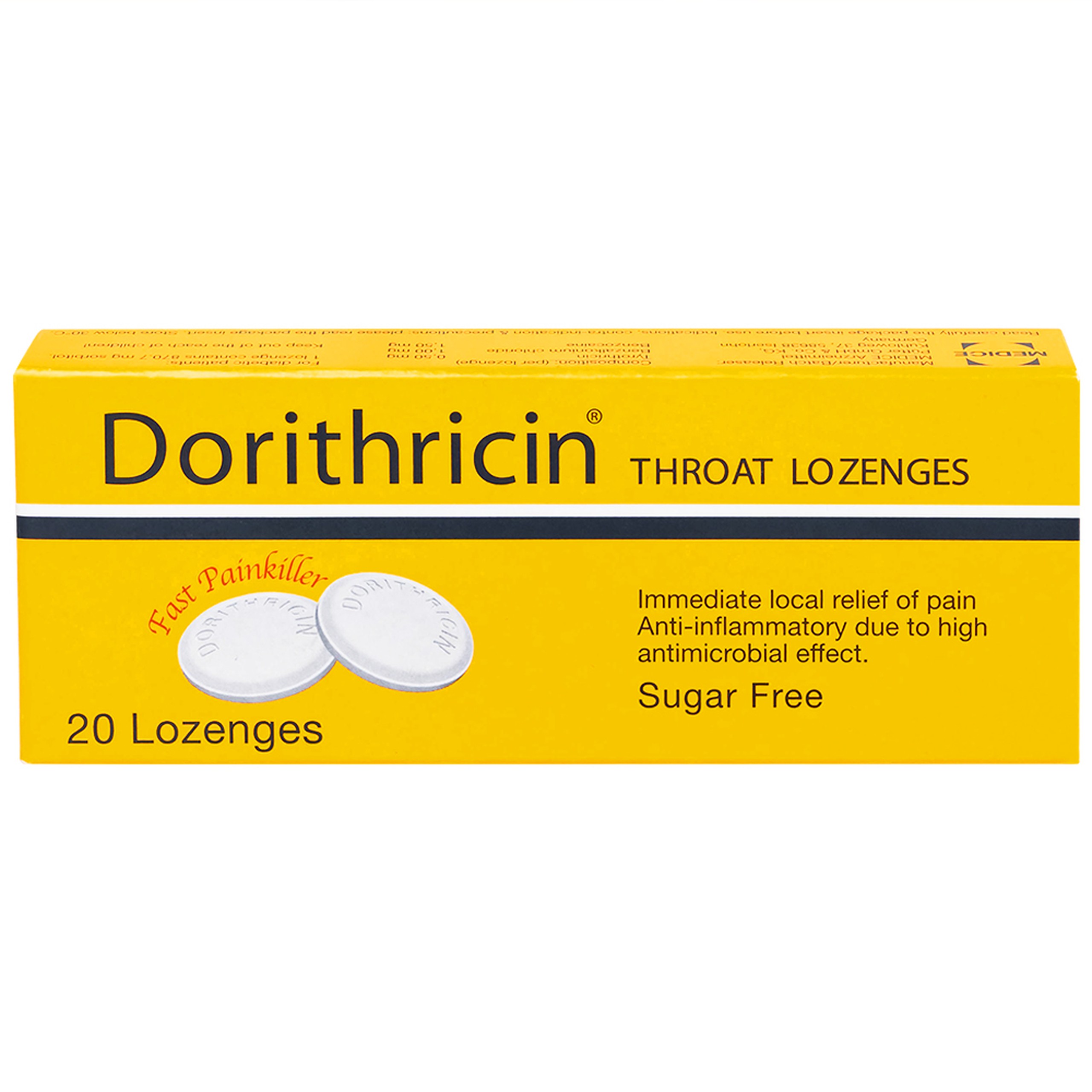 Viên ngậm Dorithricin Hyphens (20 viên) hỗ trợ điều trị các triệu chứng nhiễm khuẩn miệng, họng 