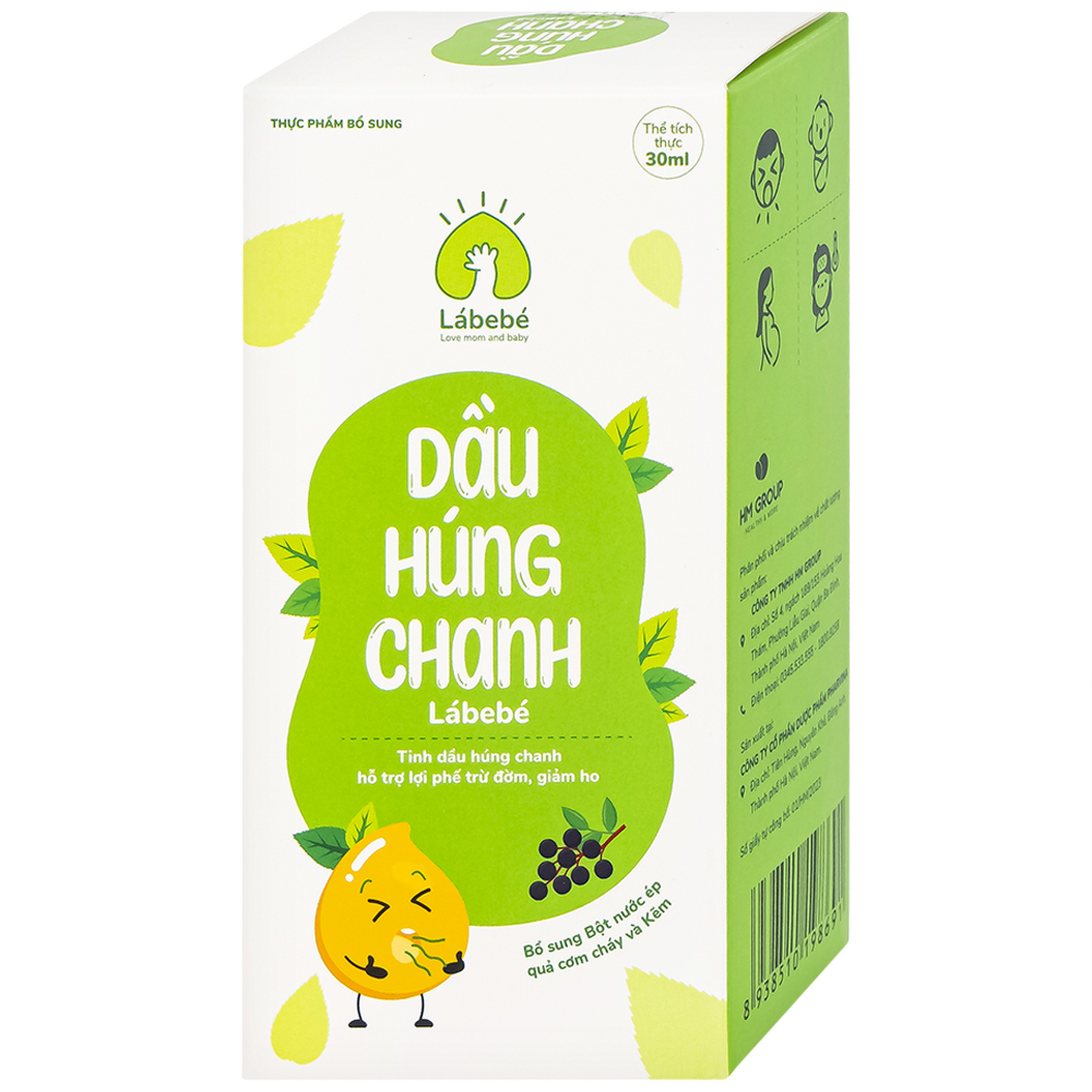 Dầu Húng Chanh Hỗ Trợ Lợi Phế Trừ Đờm Giảm Ho Labebé (30ml)