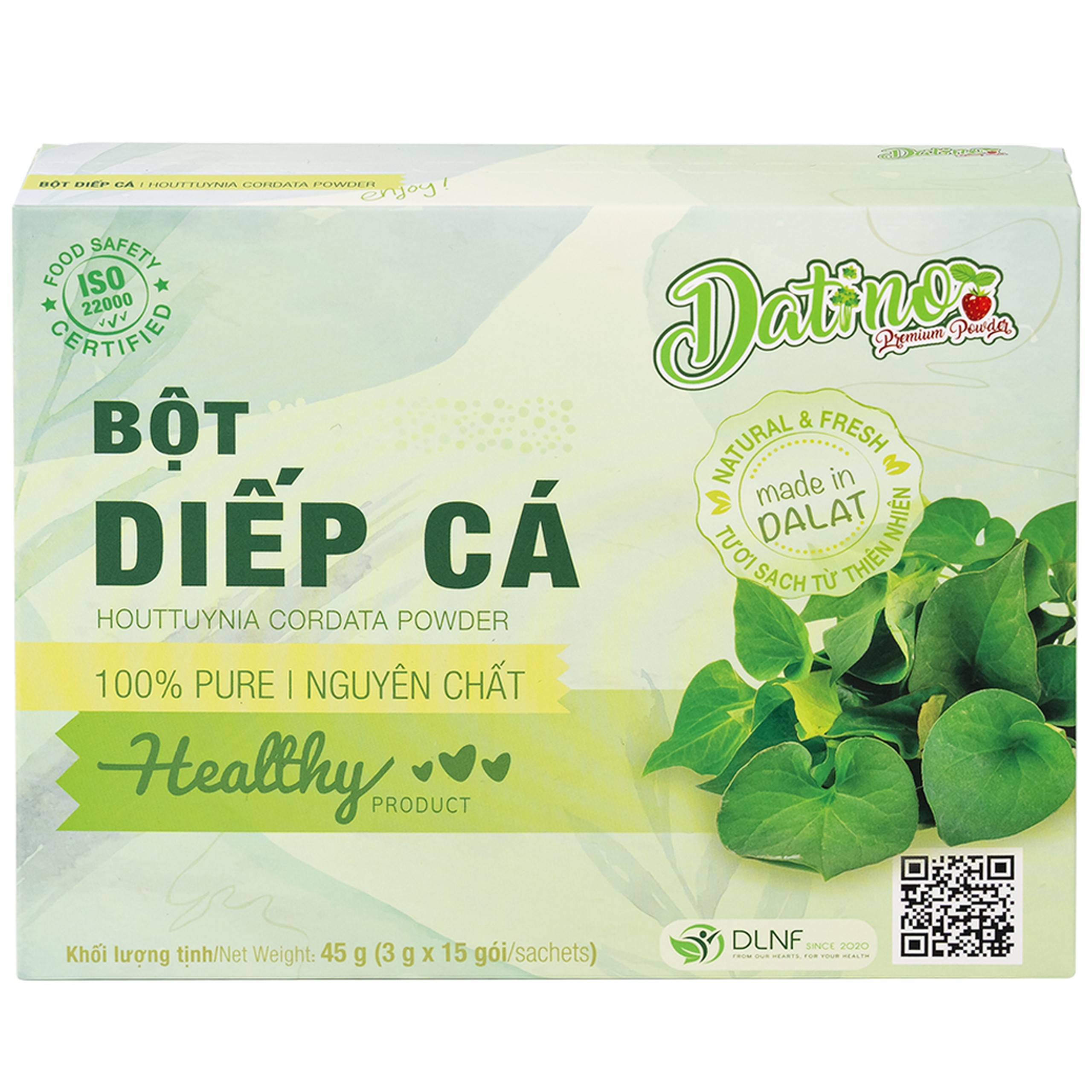 Bột Diếp Cá Nguyên Chất Datino (15 gói x 3g)