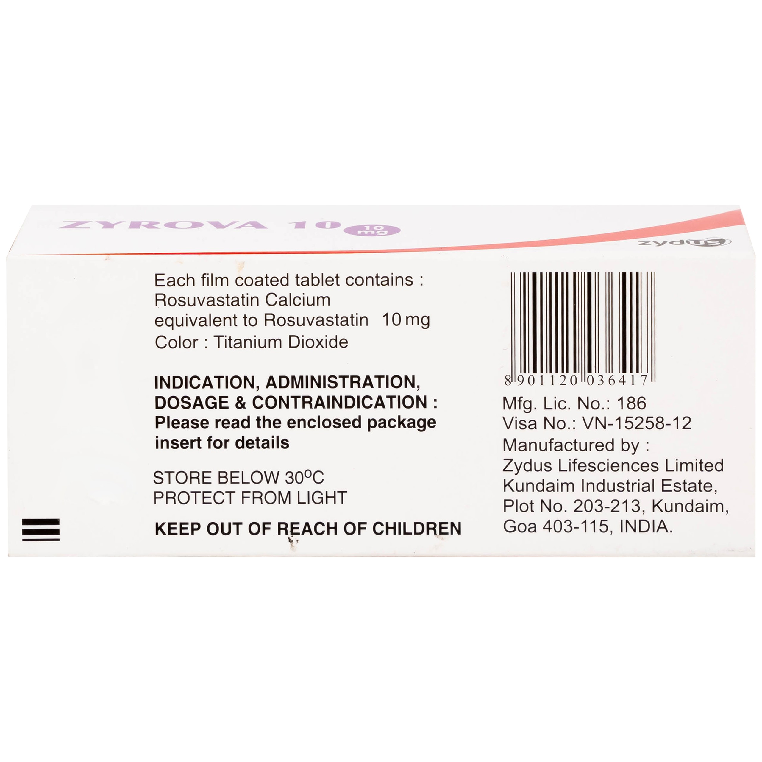 Thuốc Zyrova 10 Zydus điều trị cholesterol cao trong máu (10 vỉ x 10 viên)