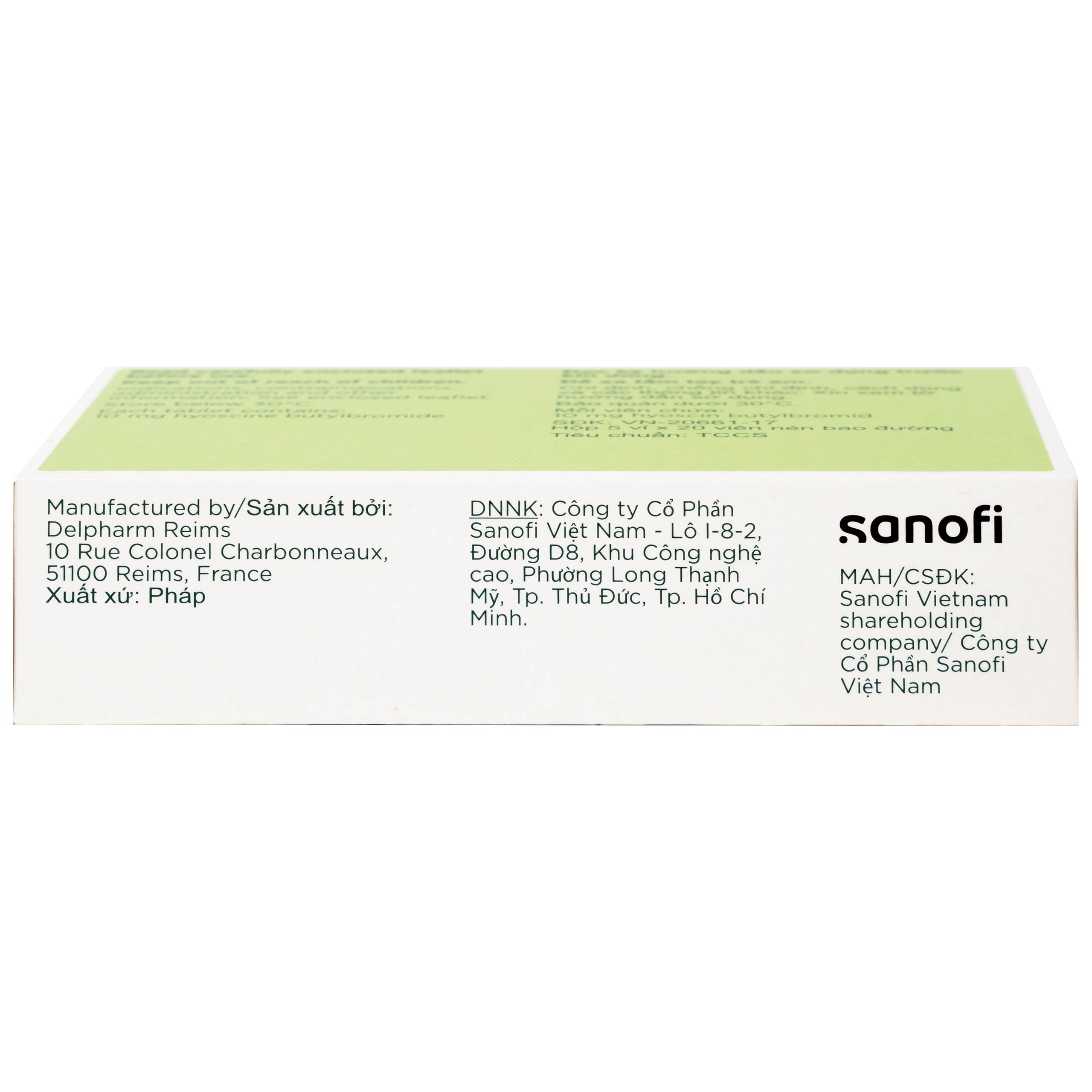 Thuốc Buscopan 10mg Sanofi giảm co thắt cơ trơn đường sinh dục – tiết niệu (5 vỉ x 20 viên)