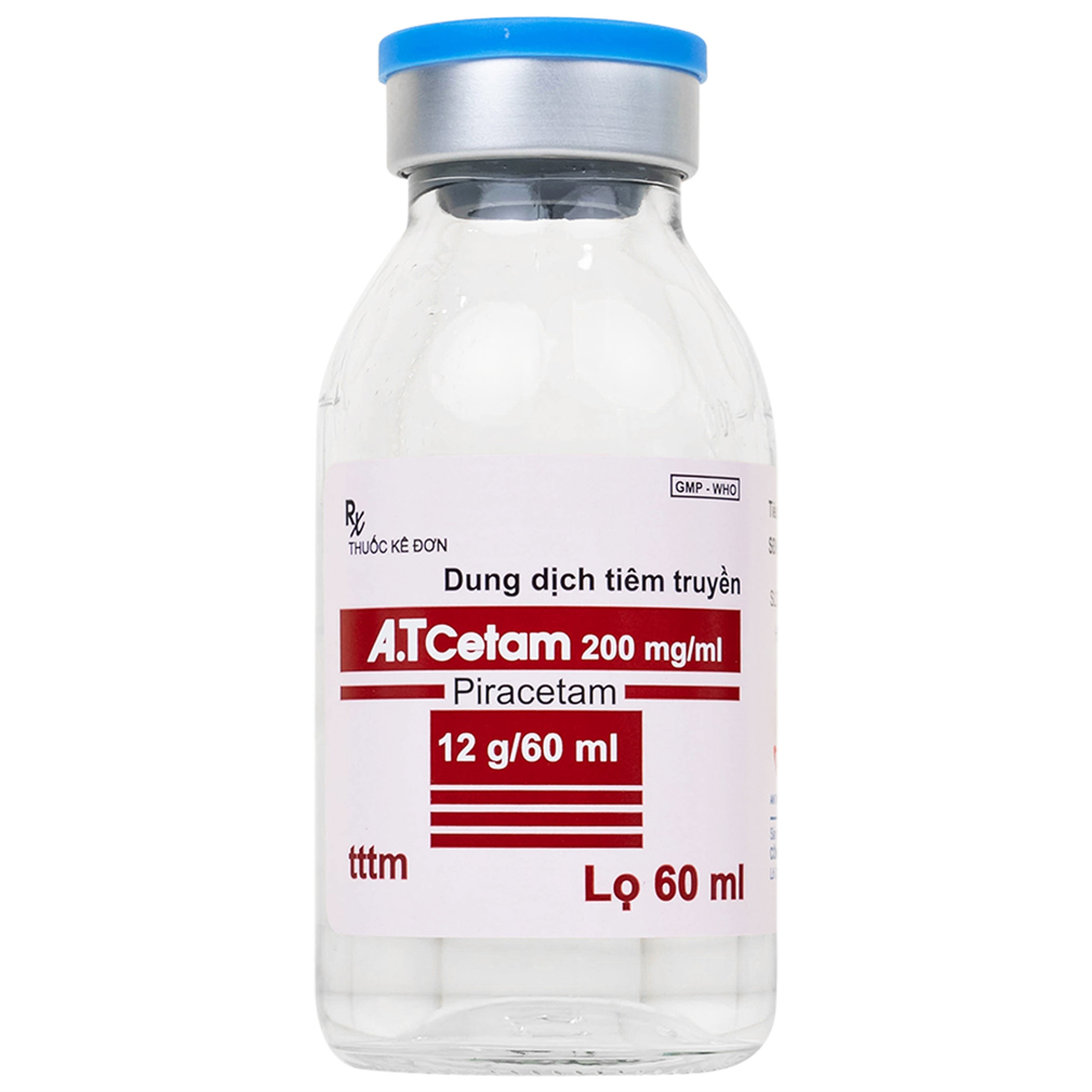 Dung dịch tiêm truyền A.T Cetam 200mg/ml An Thiên điều trị triệu chứng của hội chứng tâm thần (60ml)