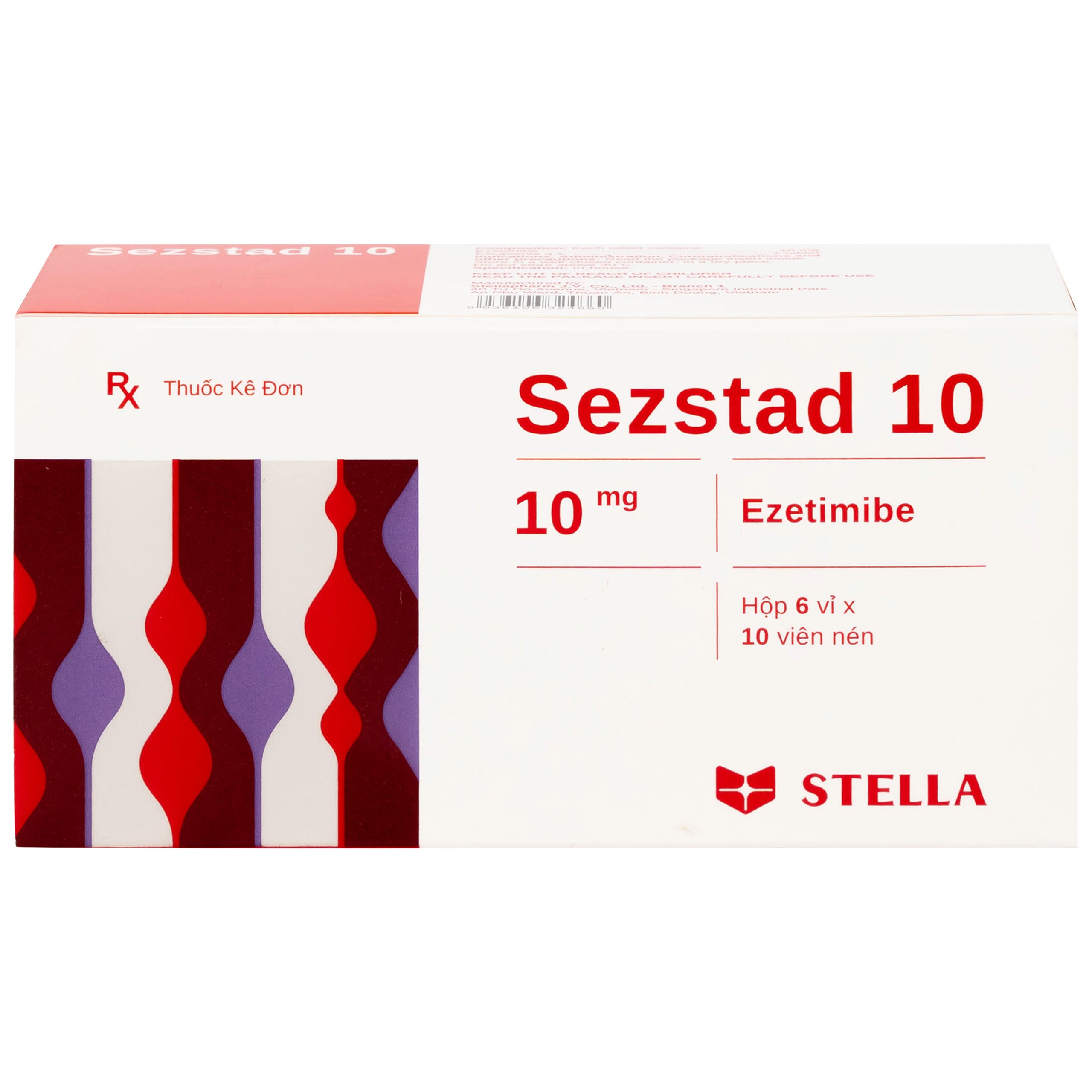 Thuốc Sezstad 10 Stella điều trị tăng cholesterol máu nguyên phát (6 vỉ x 10 viên)