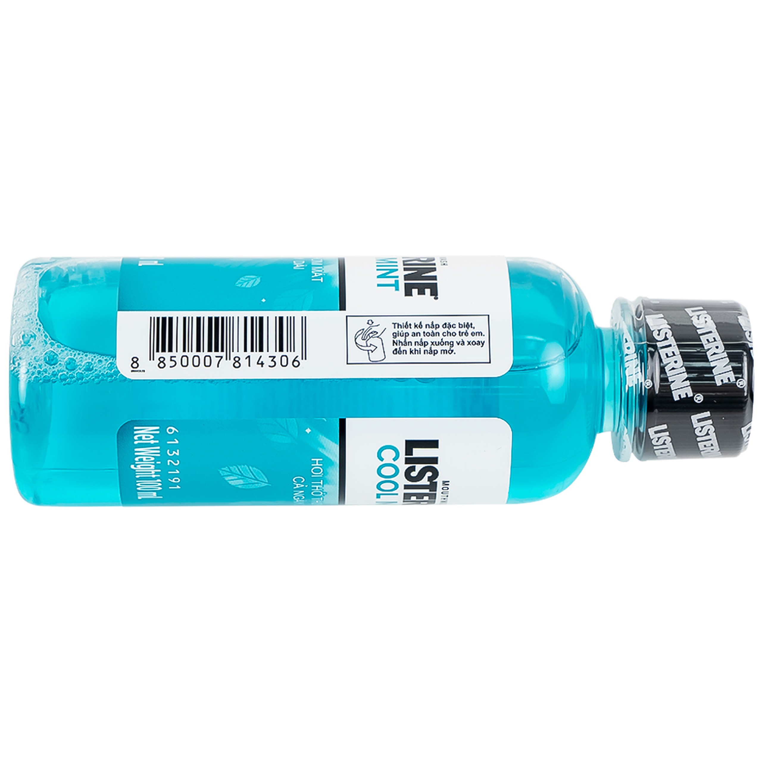 Nước súc miệng Listerine Cool Mint bảo vệ khoang miệng suốt 24h khỏi vi khuẩn hôi miệng, mảng bám, viêm mướu (100ml)