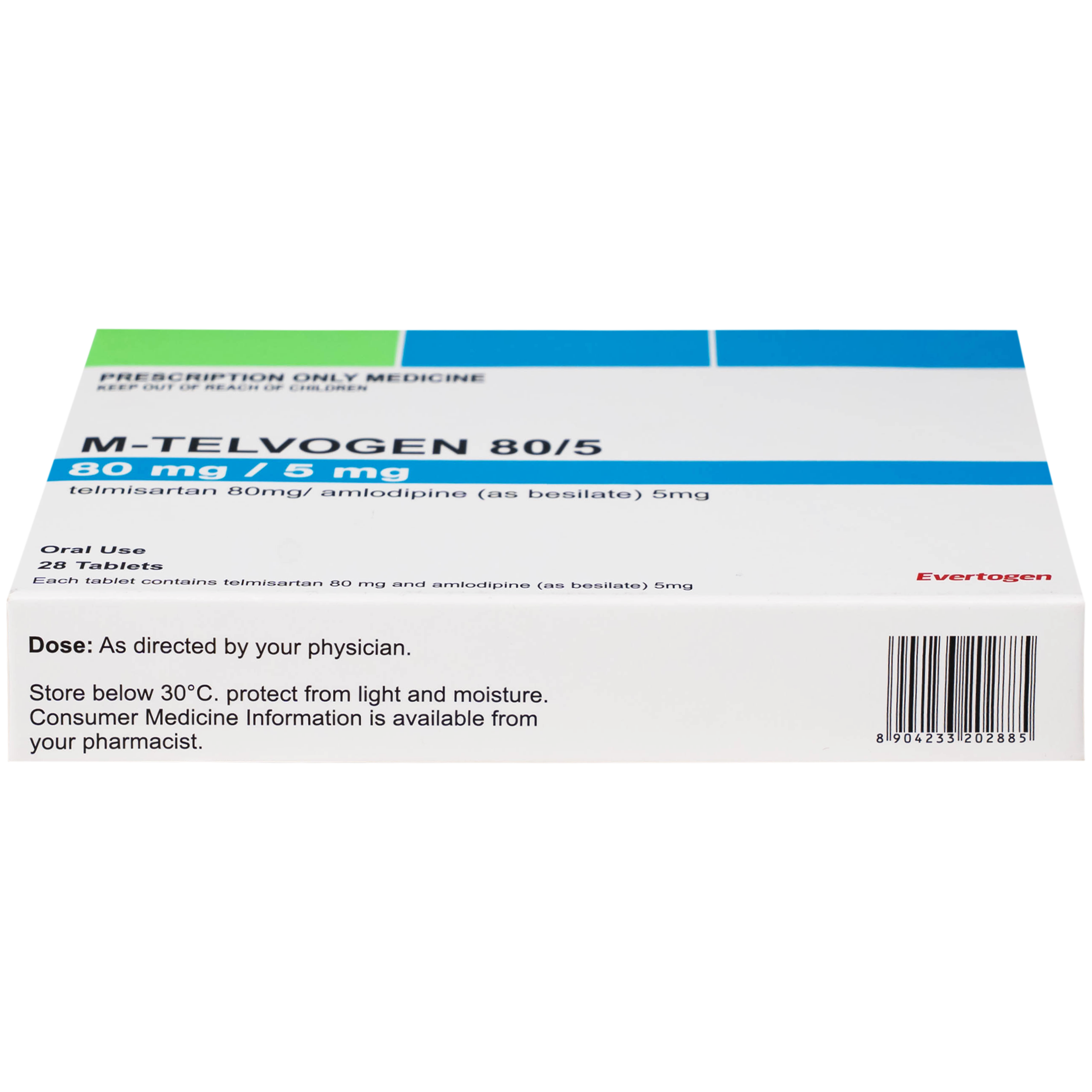 Thuốc M-Telvogen 80/5mg Evertogen điều trị tăng huyết áp đơn độc hoặc kết hợp với thuốc khác (2 vỉ x 14 viên)