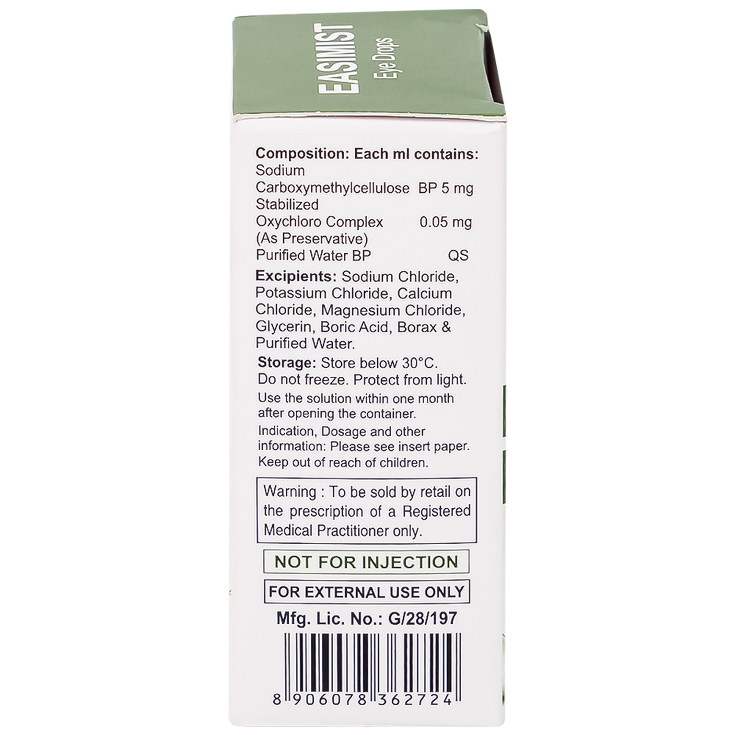 Nước mắt nhân tạo Easimist Eye Drops 5ml giảm khô mỏi mắt