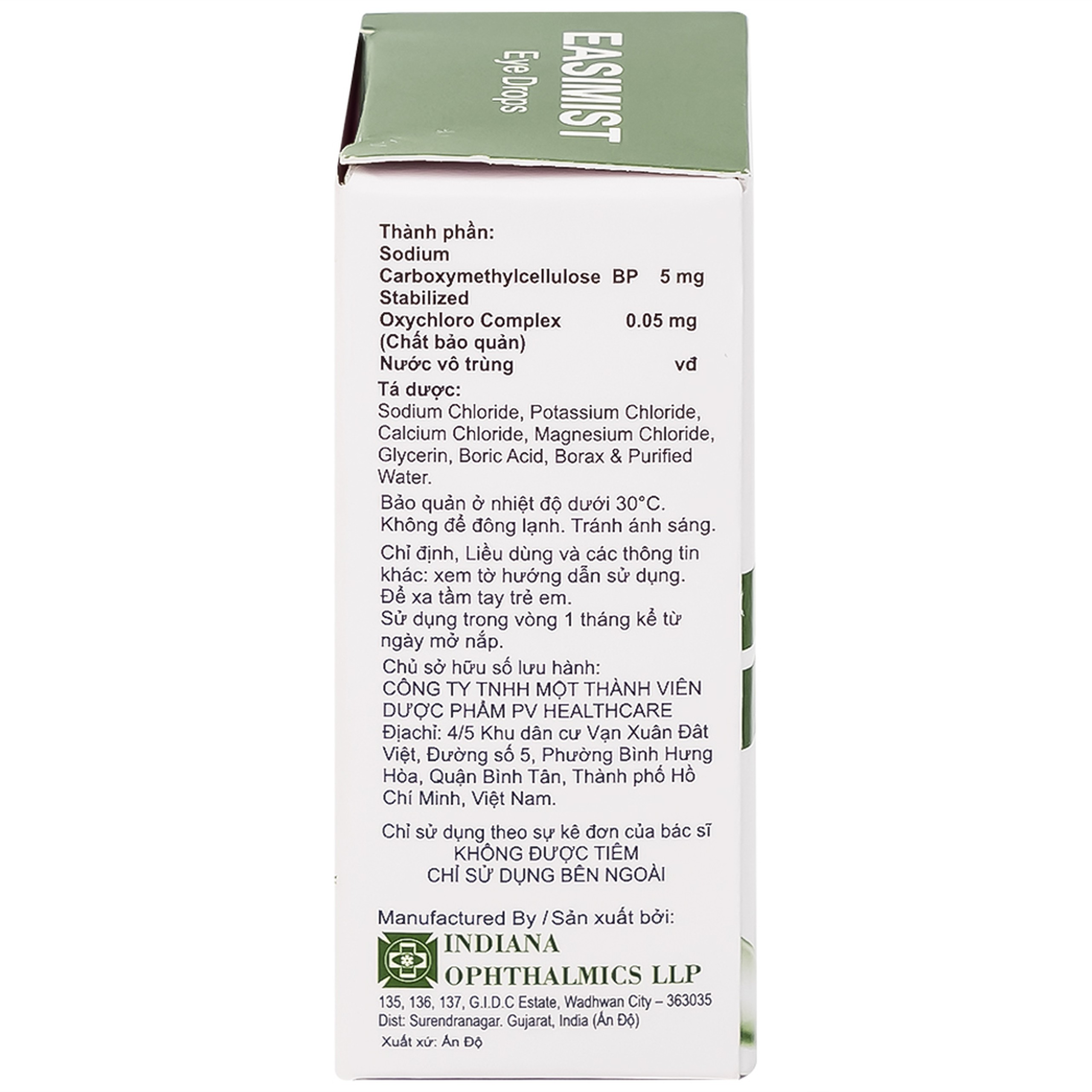 Nước mắt nhân tạo Easimist Eye Drops 5ml giảm khô mỏi mắt