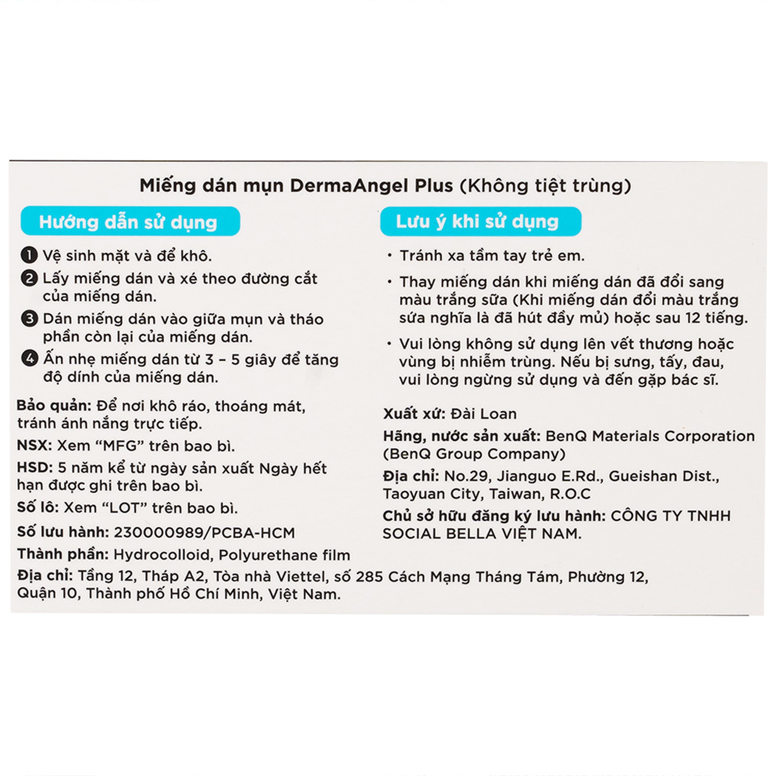 Miếng dán mụn ban ngày Derma Angel Plus (12 miếng) hút dịch mủ, làm lành vết thương nhanh chóng