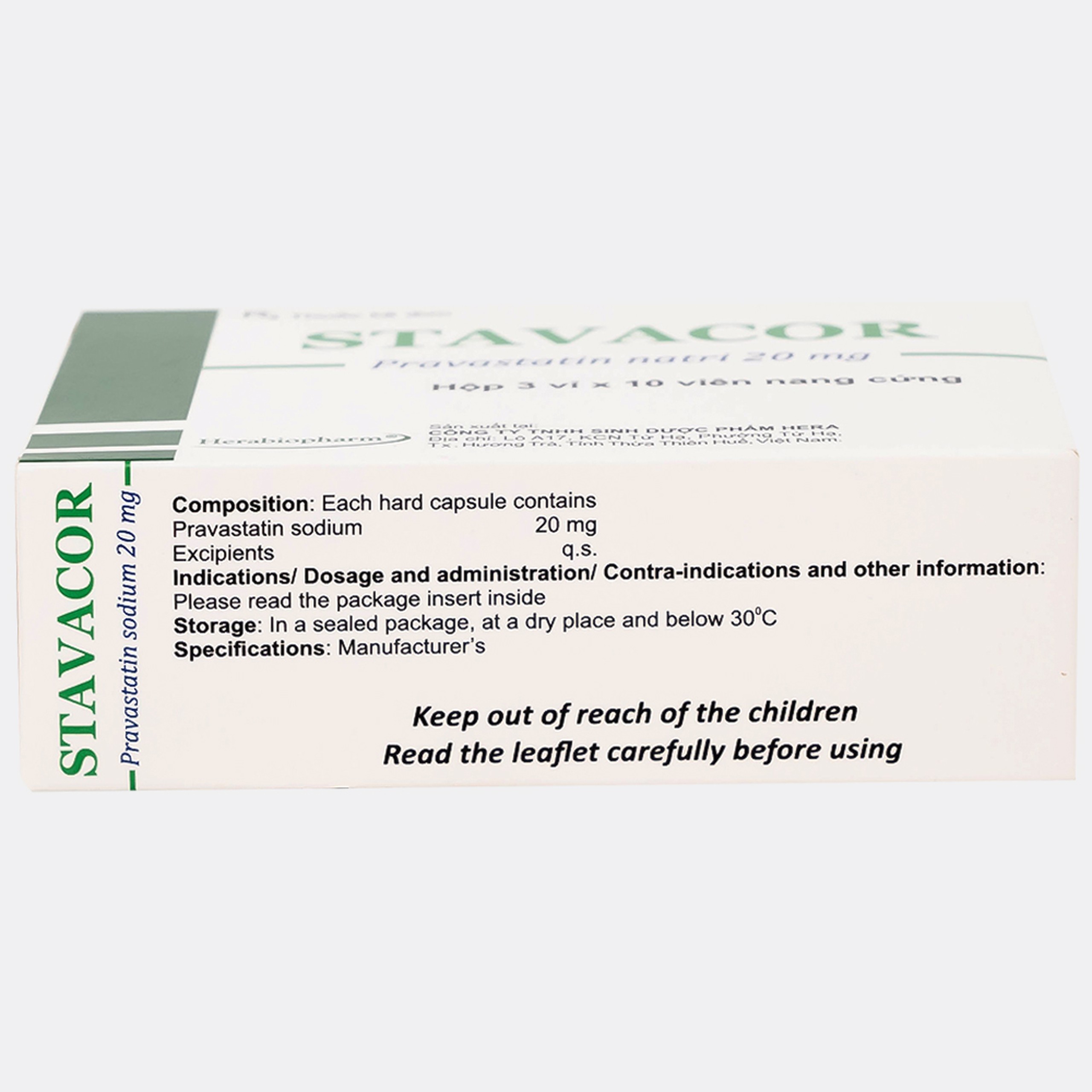 Thuốc Stavacor 20mg Herabiopharm điều trị tăng cholesterol máu (3 vỉ x 10 viên)