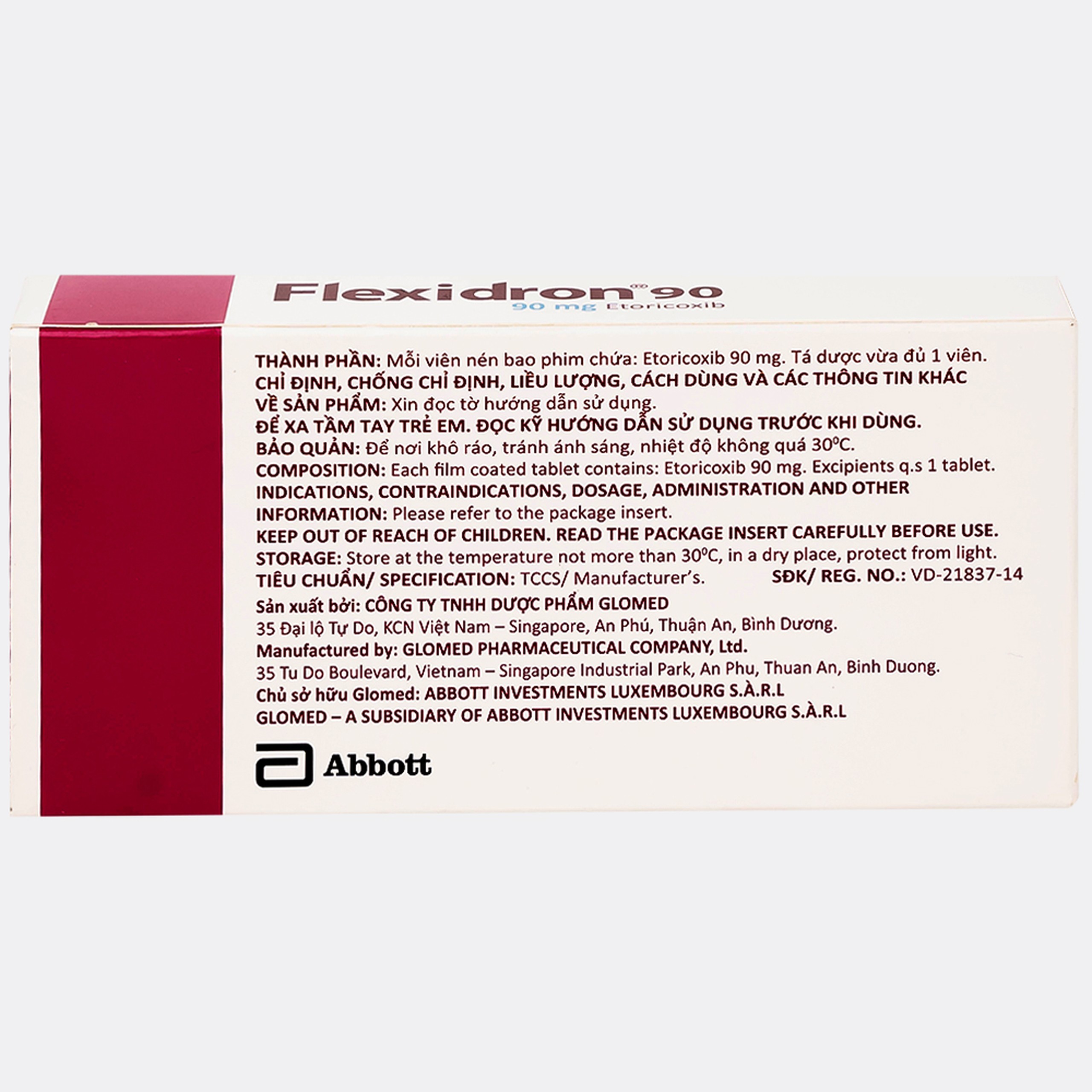 Thuốc Flexidron 90 Abbott giảm triệu chứng của viêm xương khớp, viêm khớp dạng thấp (3 vỉ x 10 viên)