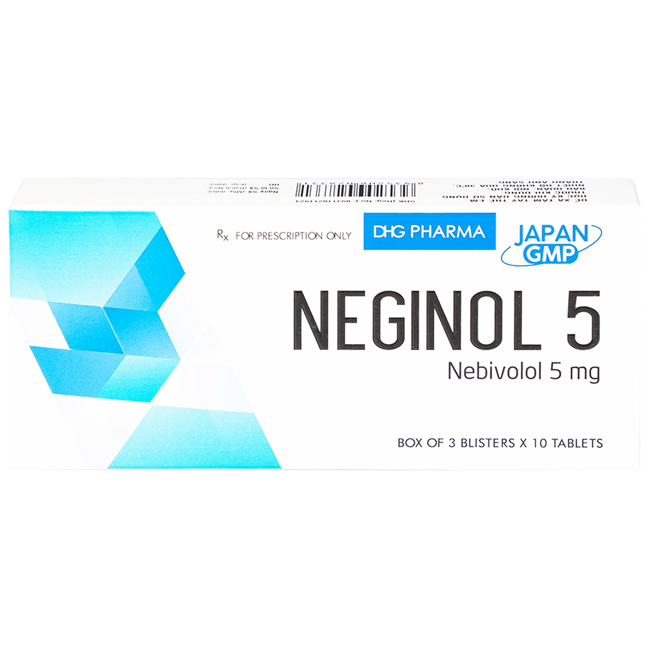 Thuốc Neginol 5 DHG điều trị tăng huyết áp vô căn (3 vỉ x 10 viên)