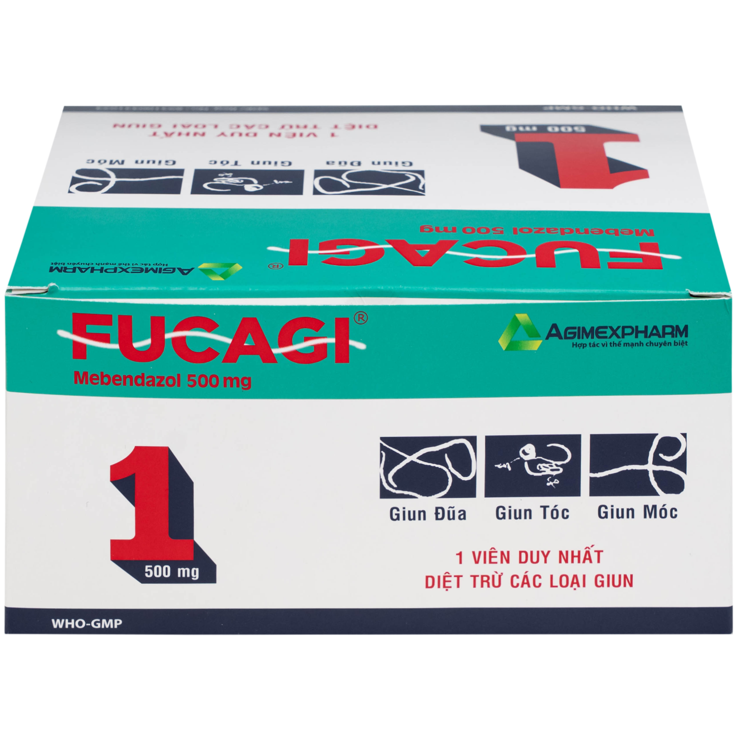 Thuốc Fucagi 500mg Agimexpharm điều trị nhiễm một hoặc nhiều loại giun đường ruột (1 viên)