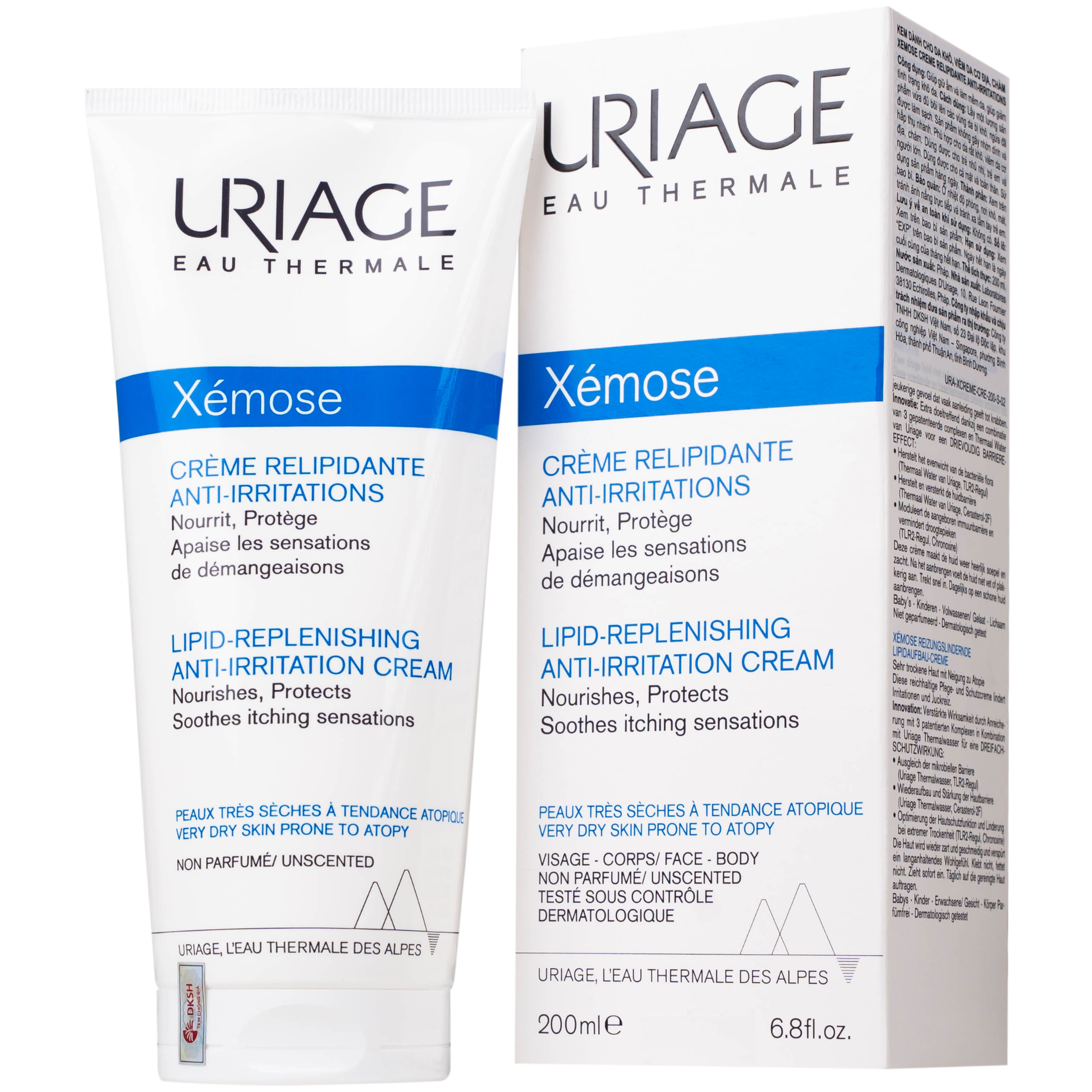 Kem bôi Uriage Xémose Crème Replipidante Anti-Irriations giảm viêm da cơ địa, mềm da (200ml)