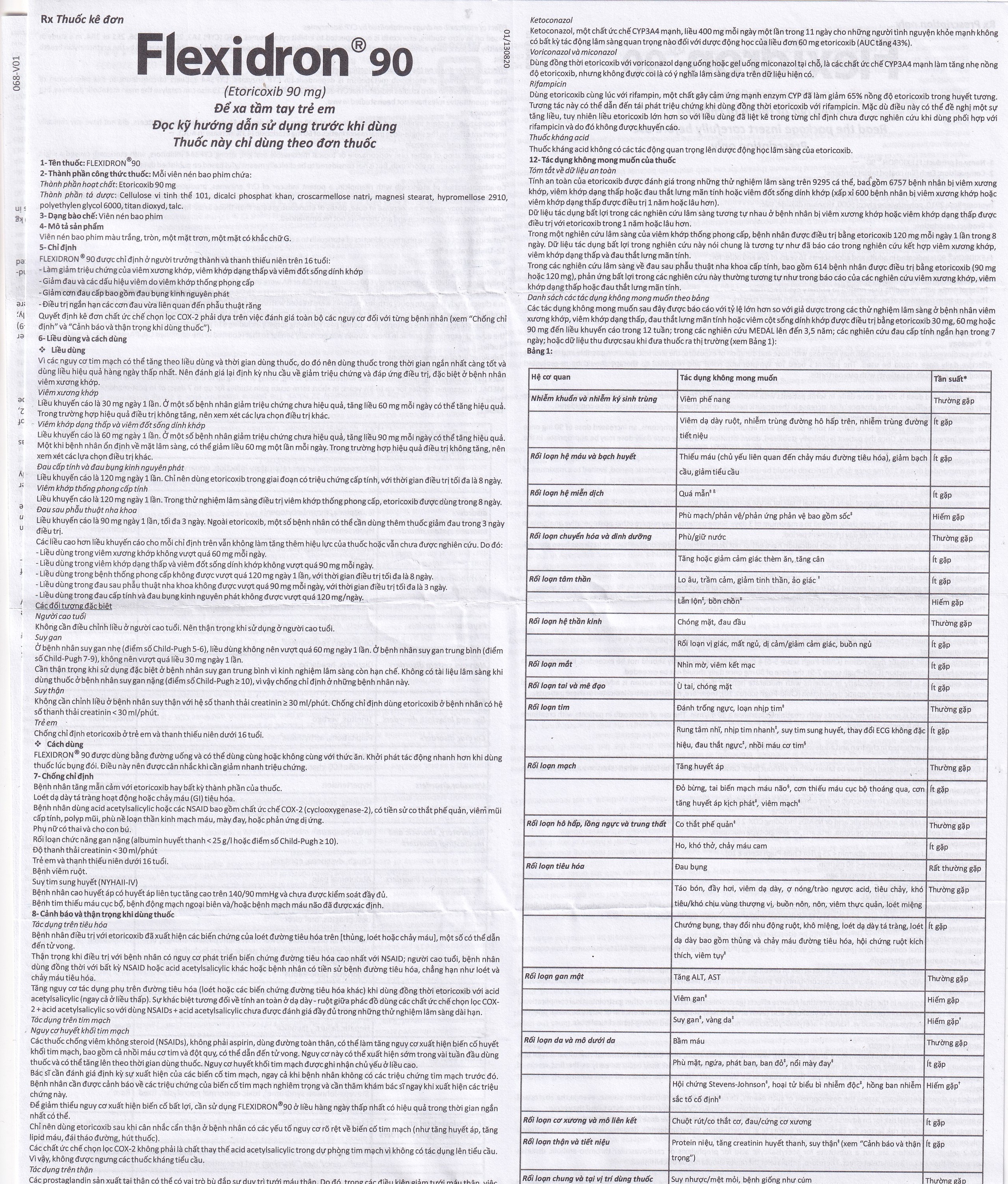 Thuốc Flexidron 90 Abbott giảm triệu chứng của viêm xương khớp, viêm khớp dạng thấp (3 vỉ x 10 viên)