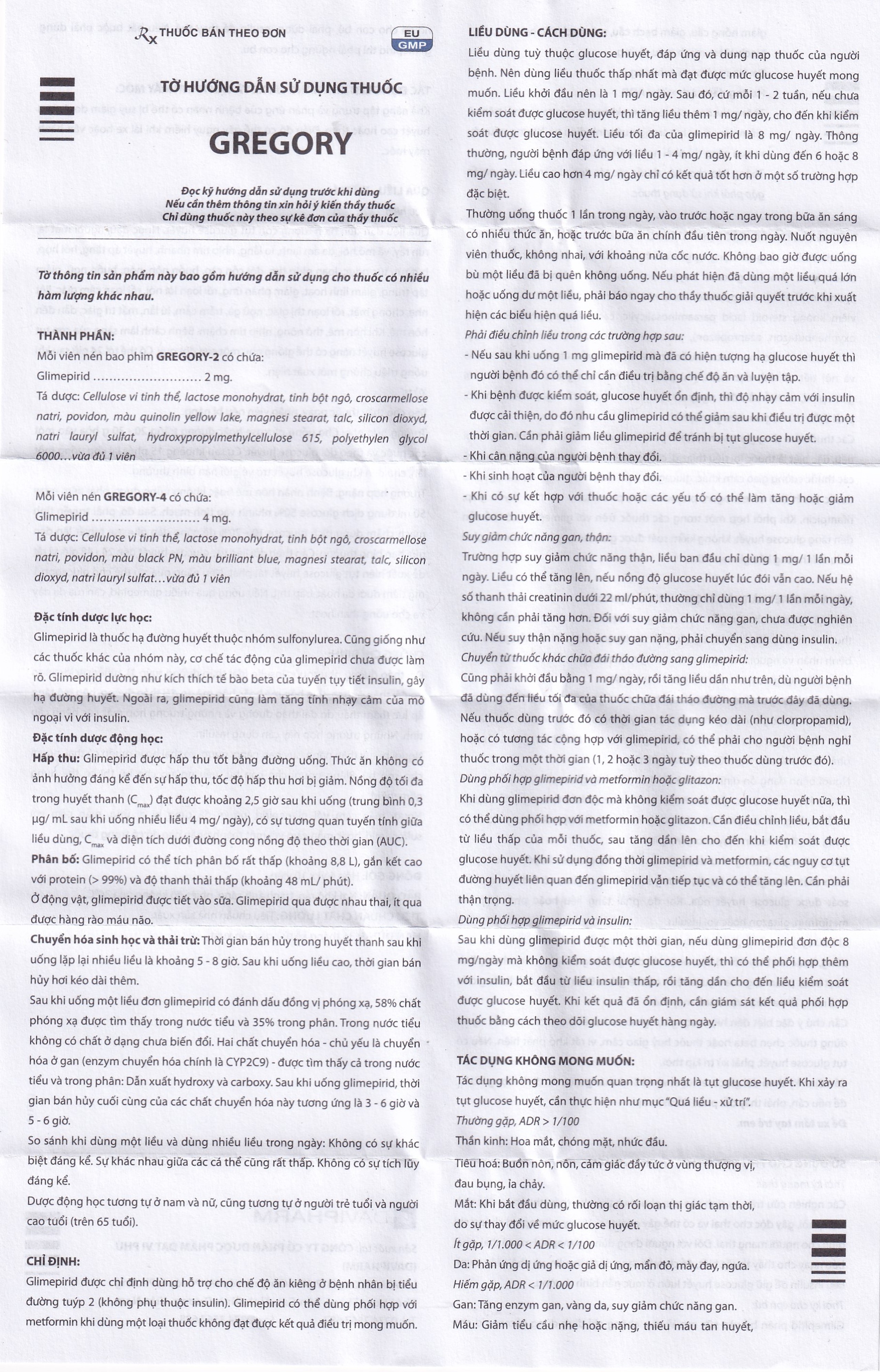 Thuốc Gregory-2 Davipharm hỗ trợ cho chế độ ăn kiêng ở bệnh tiểu đường típ 2 (6 vỉ x 10 viên)