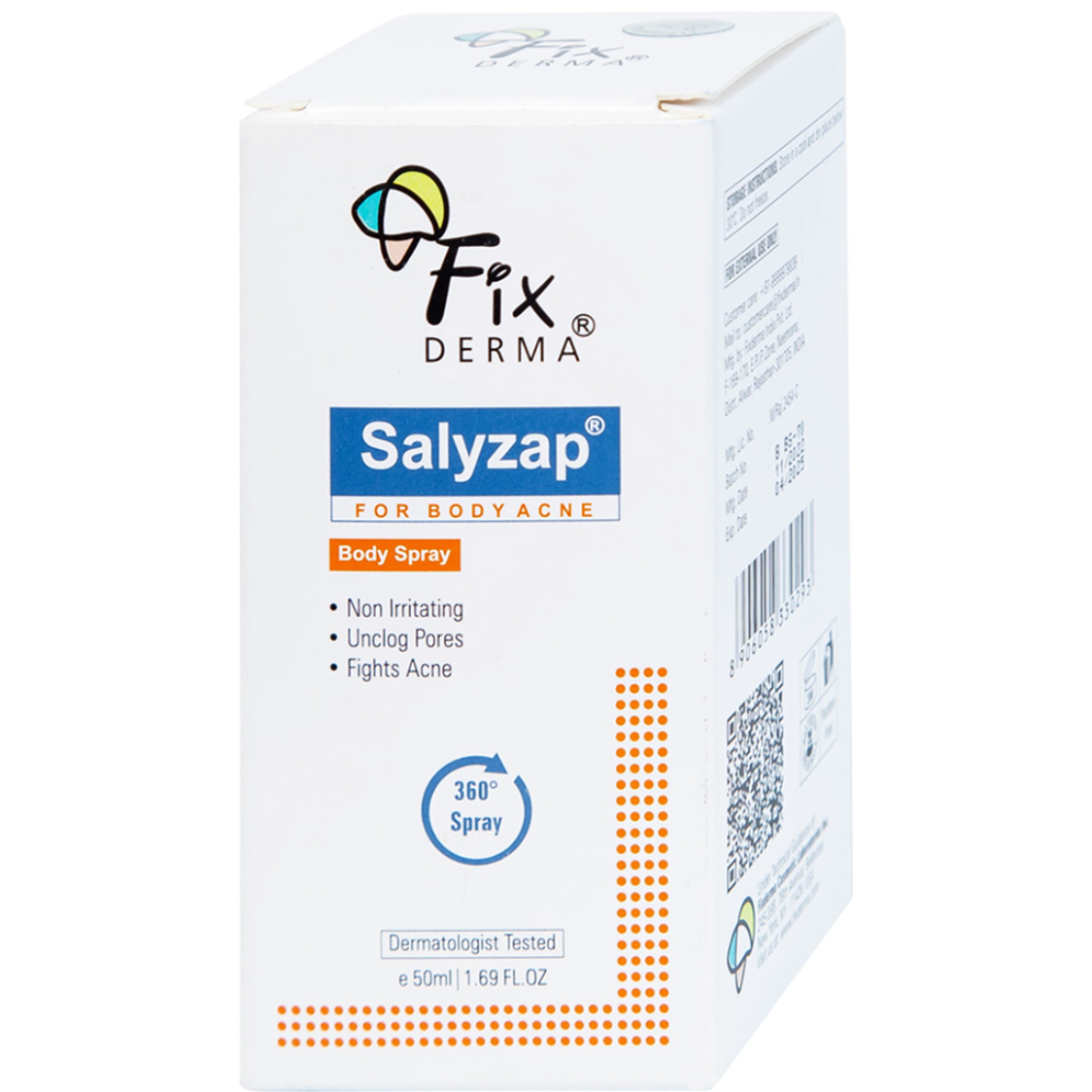 Xịt mụn lưng Fixderma Salyzap 50ml